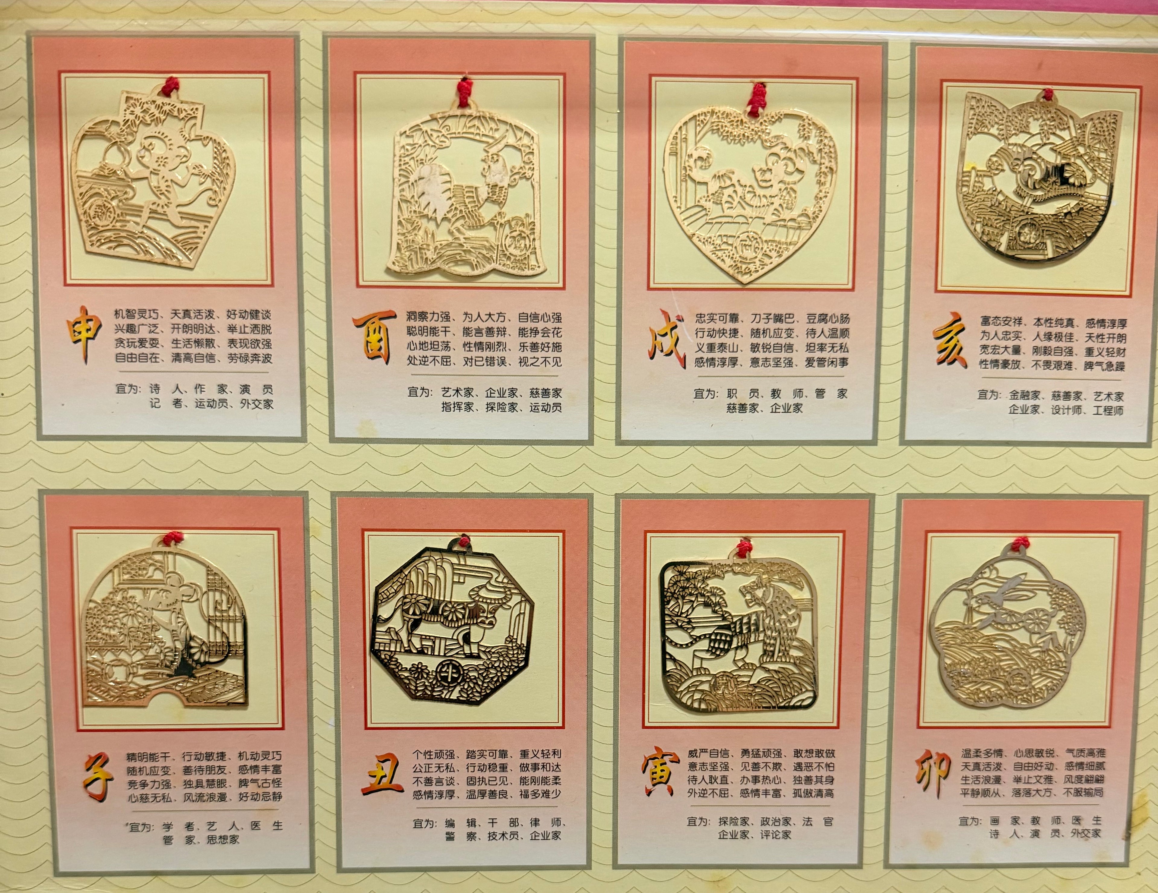 2000 12 Zodiac 24K Gold Plated Bookmarks