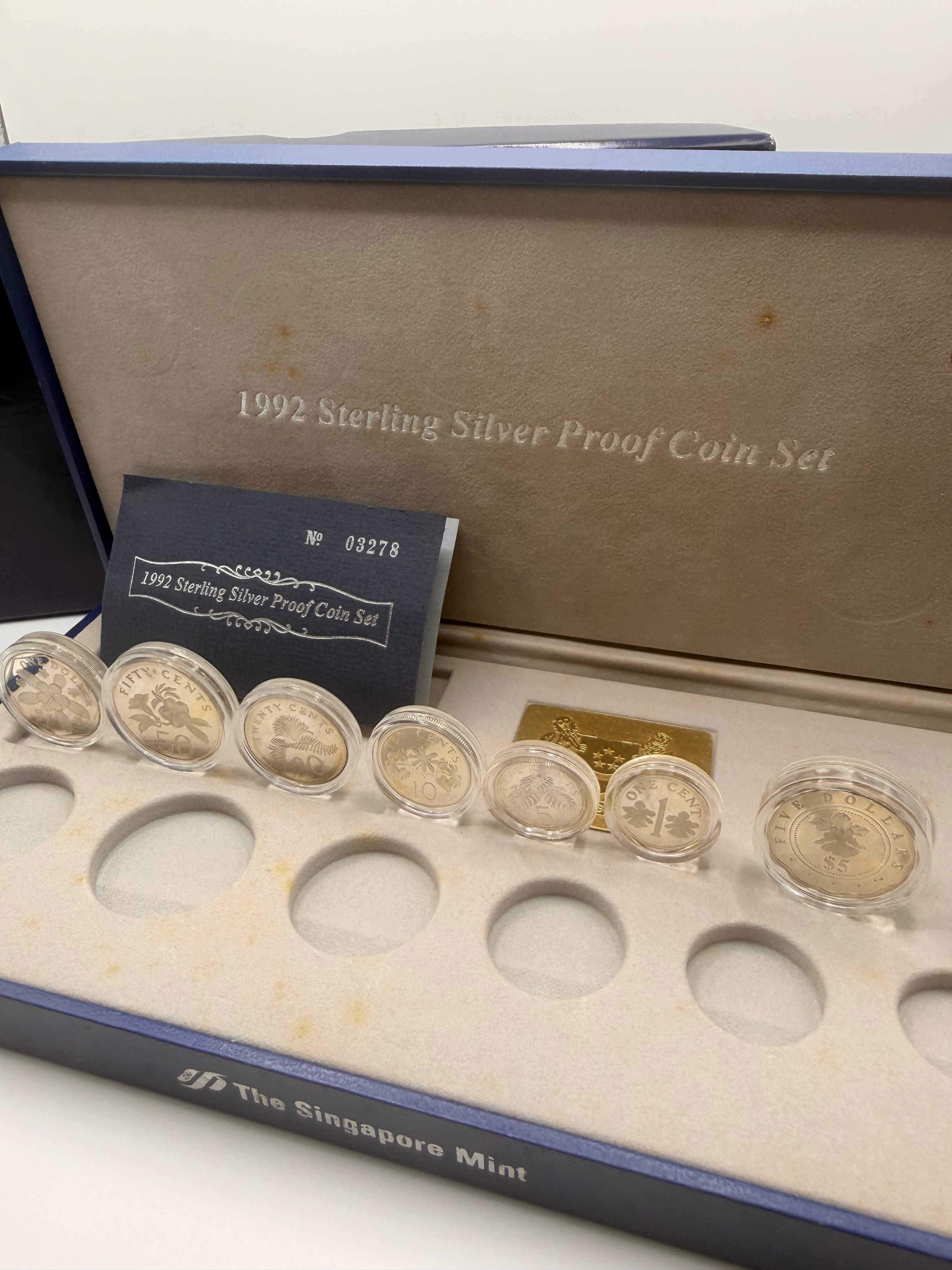 1992 Singapore Sterling Silver Proof Coin Set