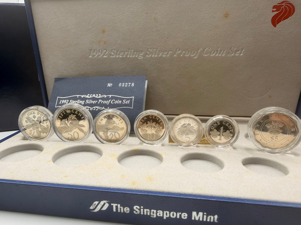 1992 Singapore Sterling Silver Proof Coin Set