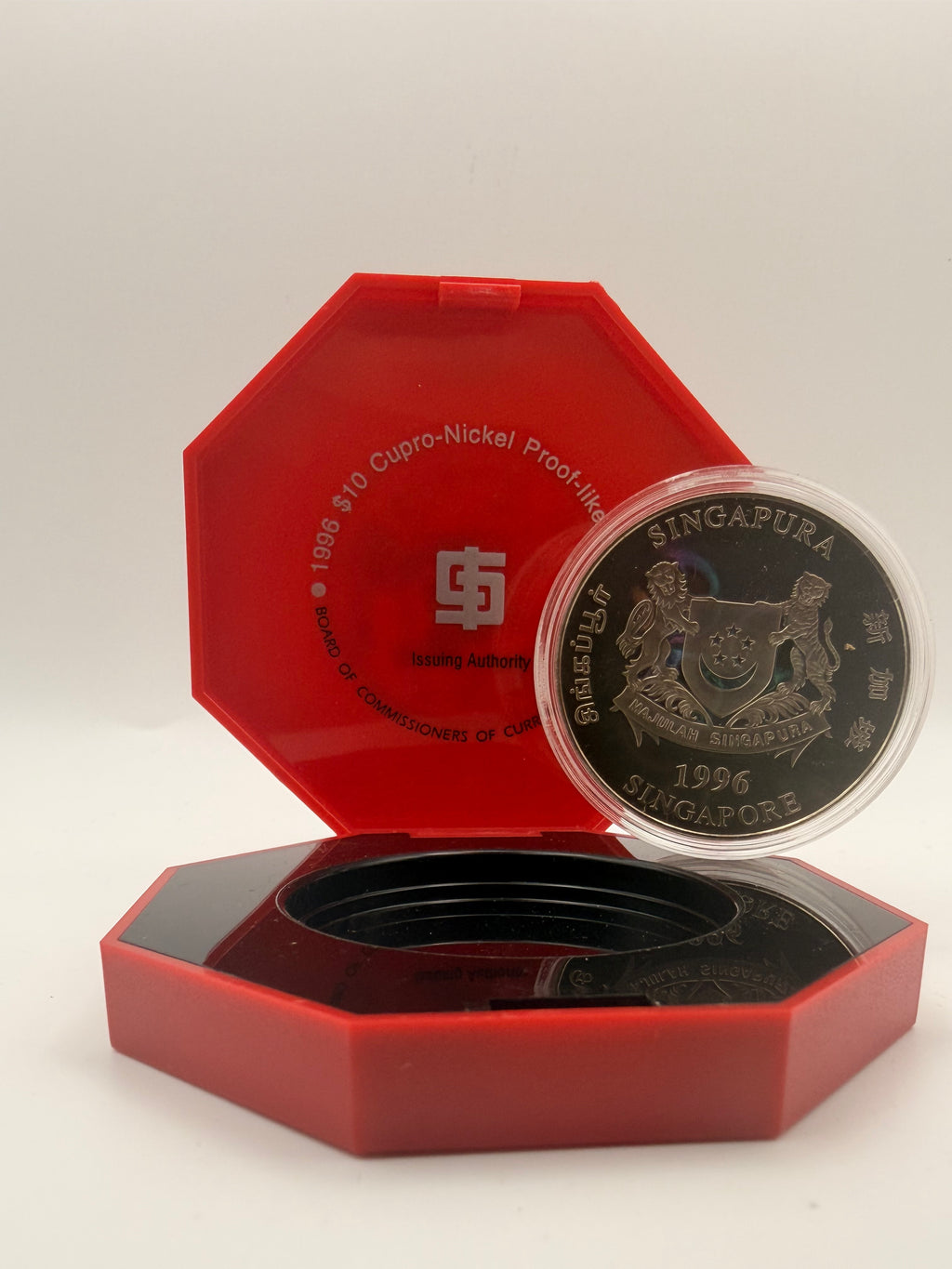 1996 Singapore $10 Cupro-Nickel Proof-Like Coin