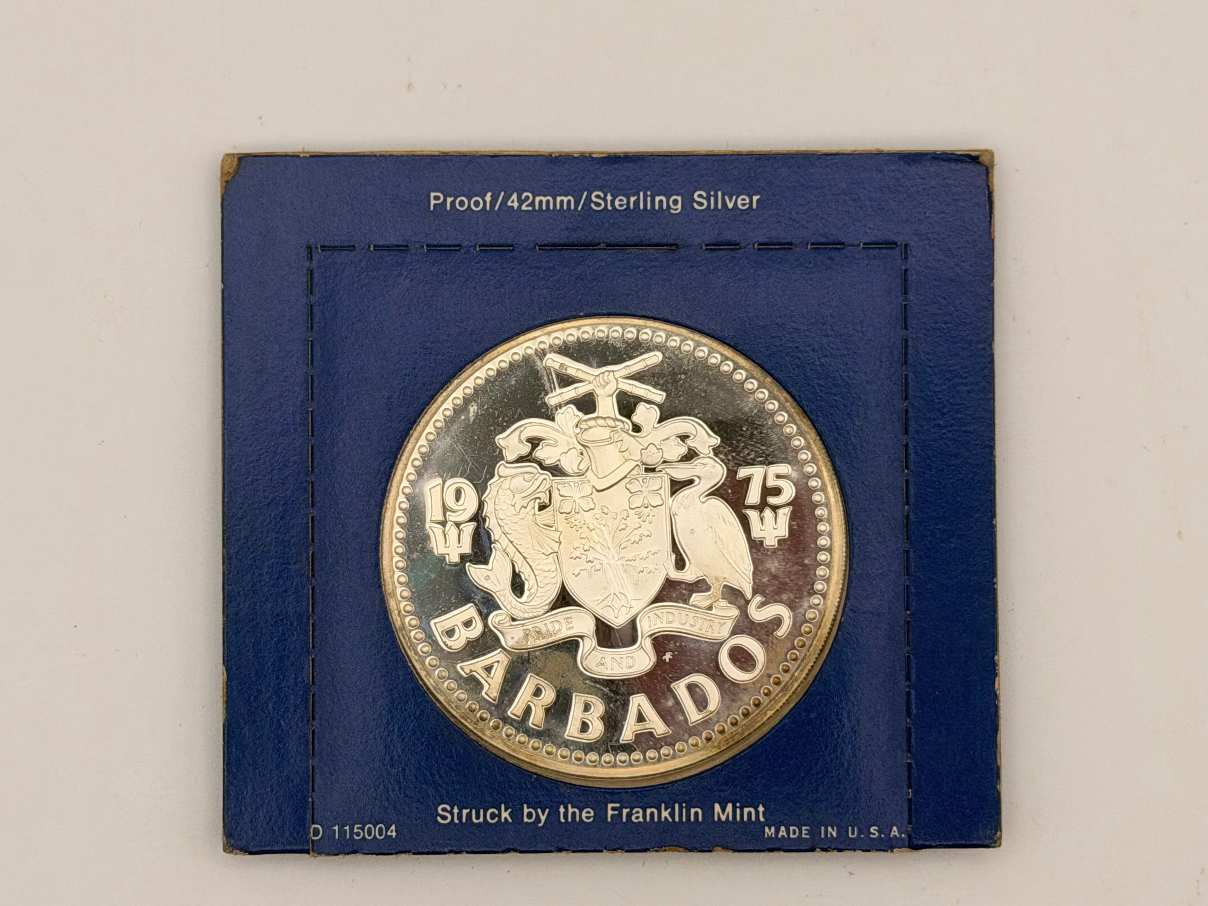 1975 Barbados $10 Sterling Silver Proof Coin