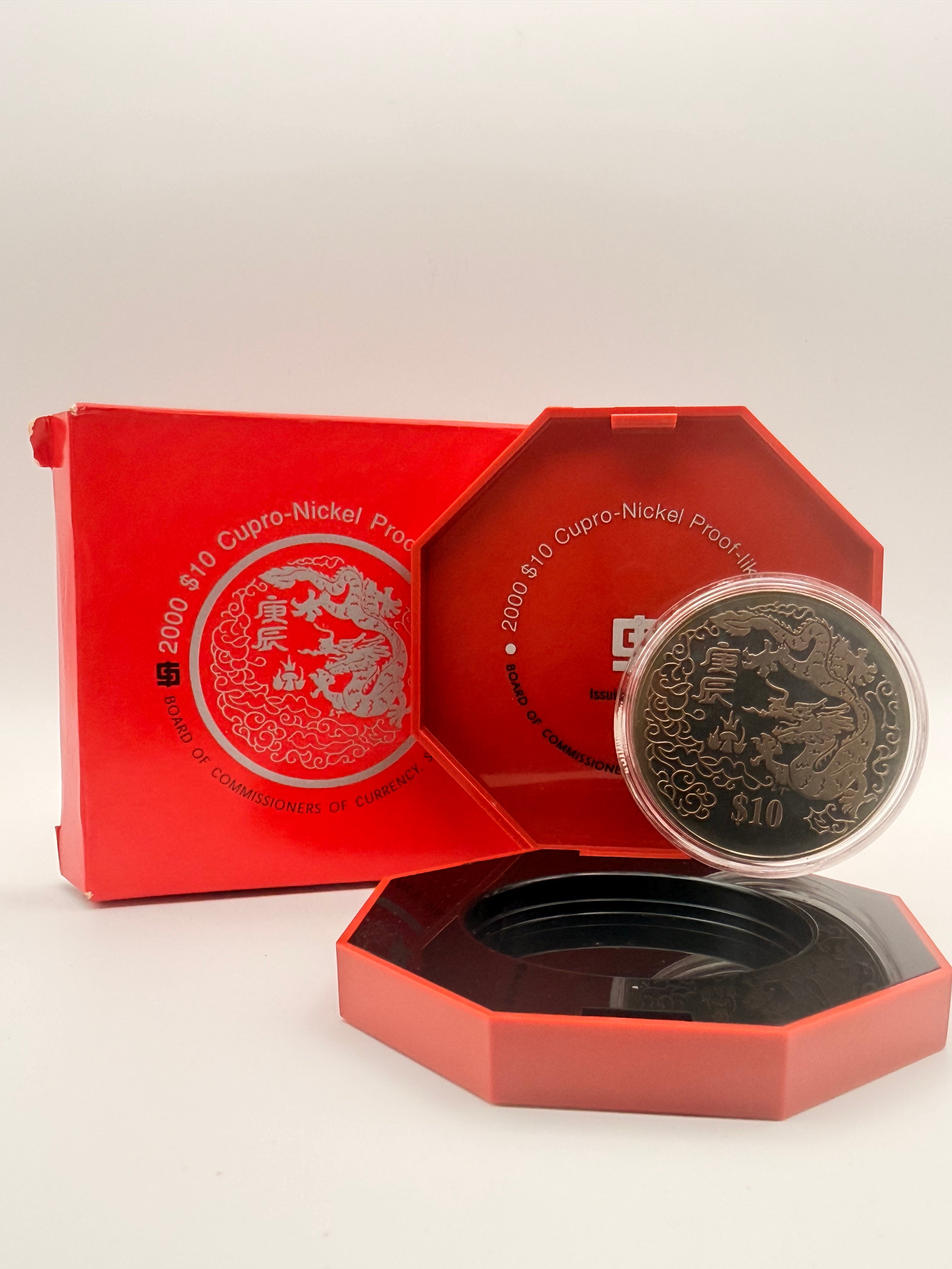 2000 Singapore $10 Cupro-Nickel Proof-Like Coin
