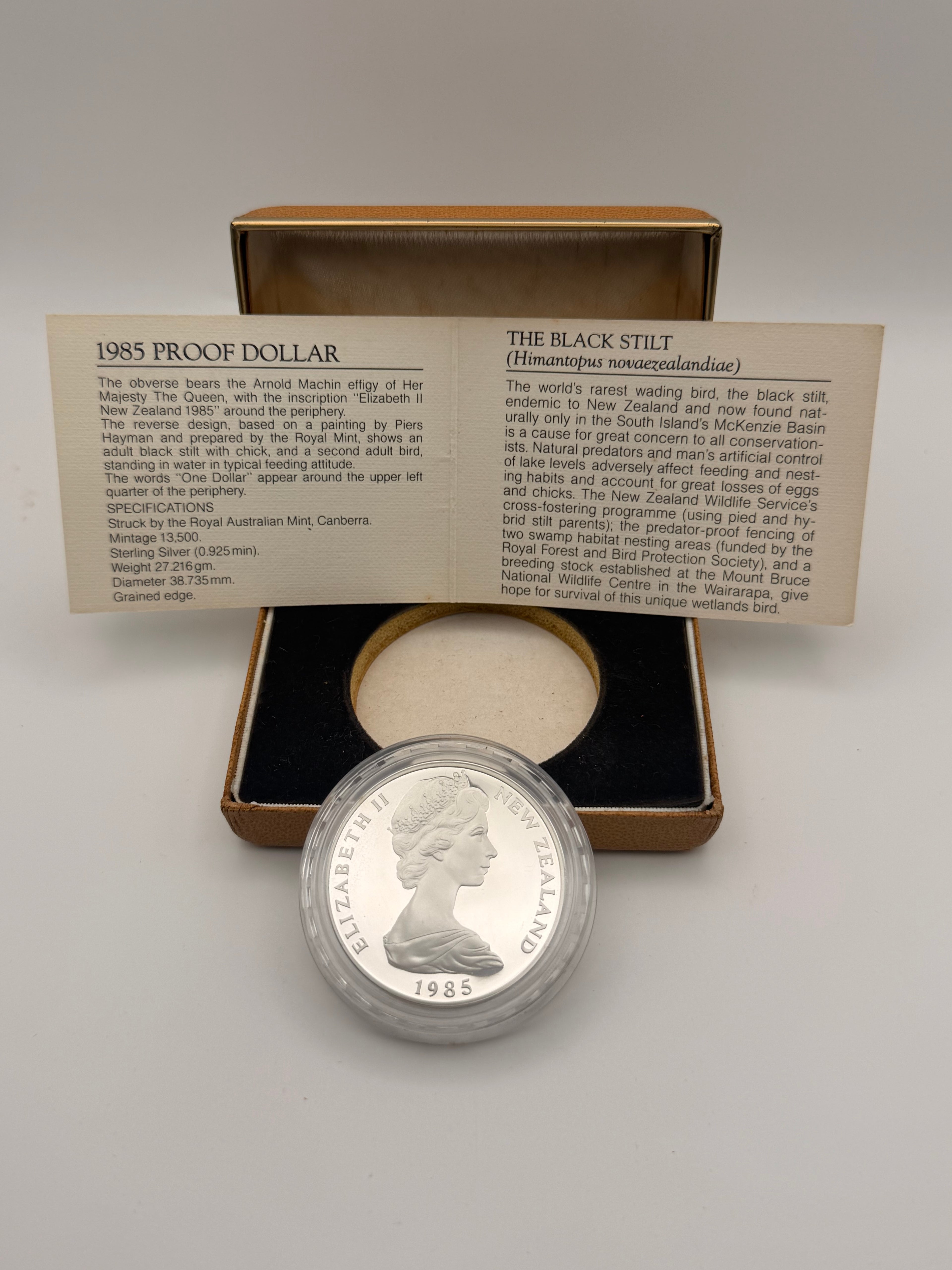 1985 New Zealand Silver Dollar Coin