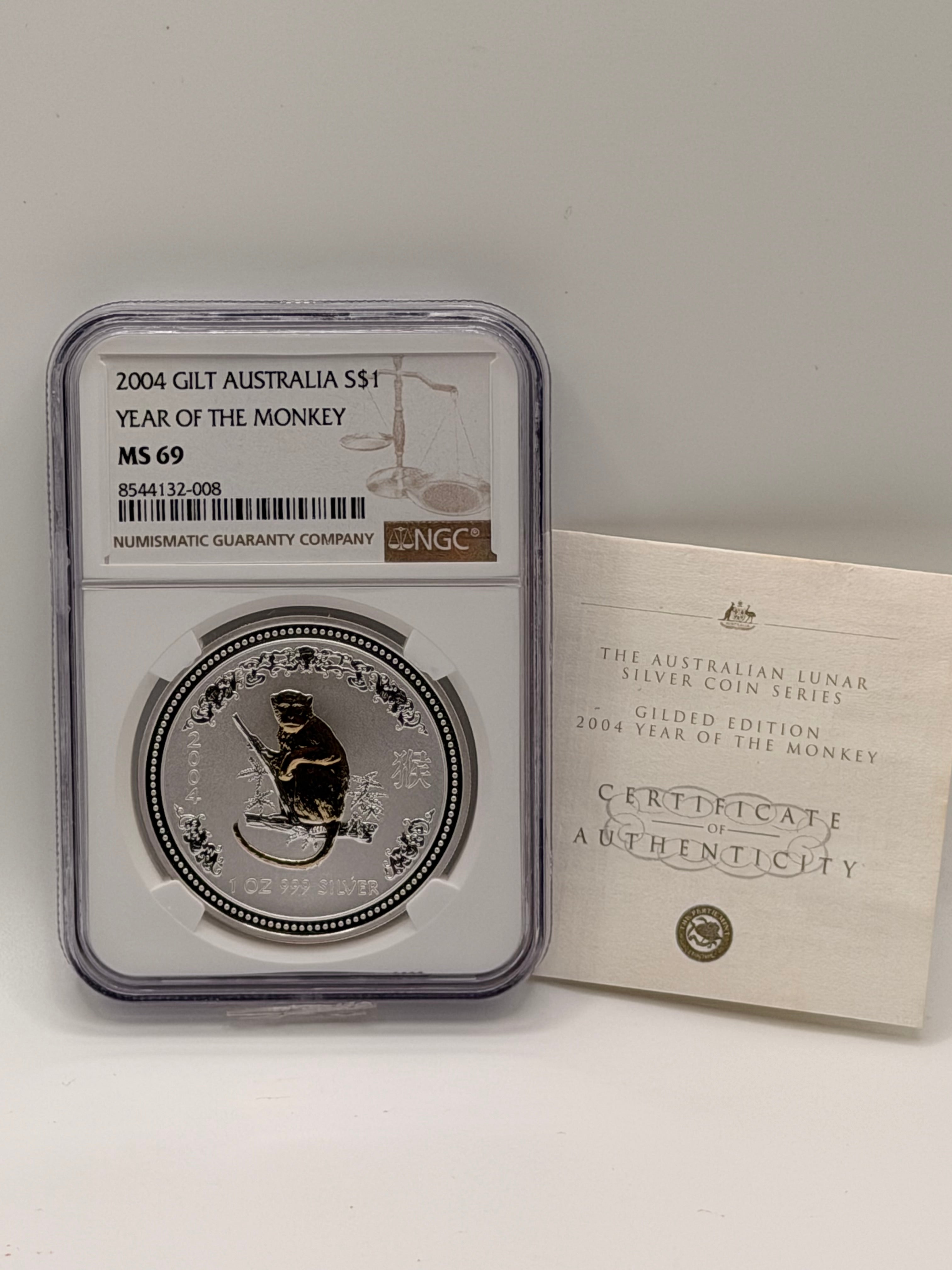 2004 - Australia $1 Year of the Monkey MS69