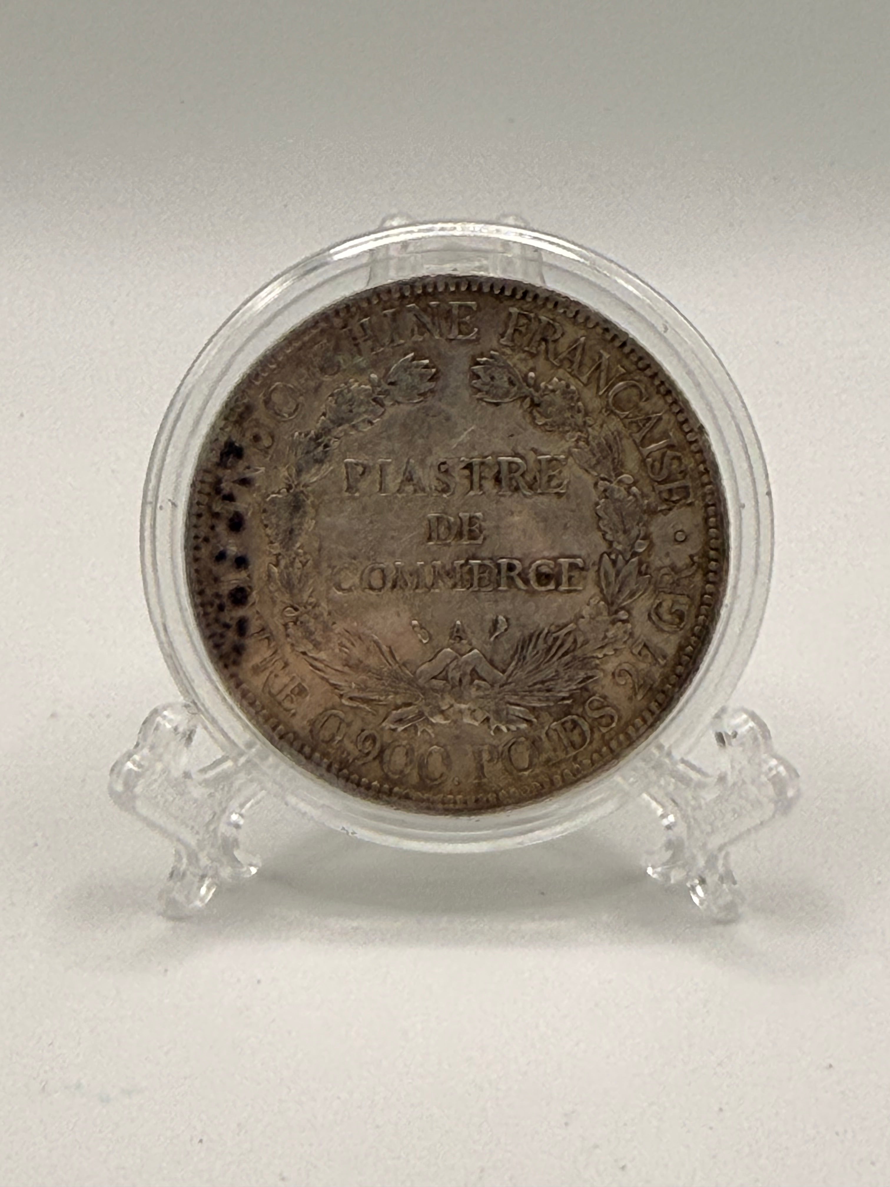 1903 French Indo China 1 Piastre Silver Coin (XF)