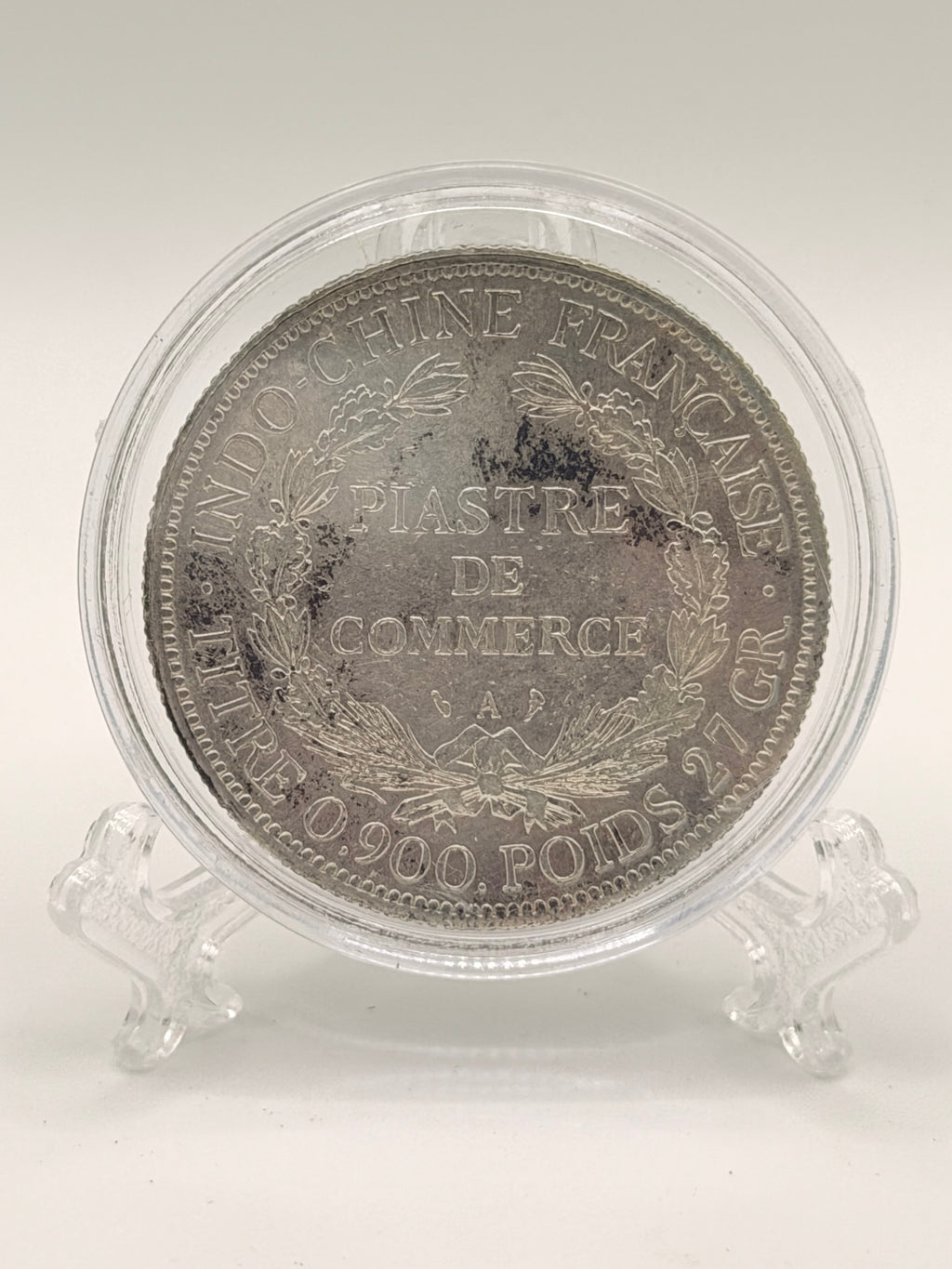 1900 French Indo China 1 Piastre Silver Coin (UNC)