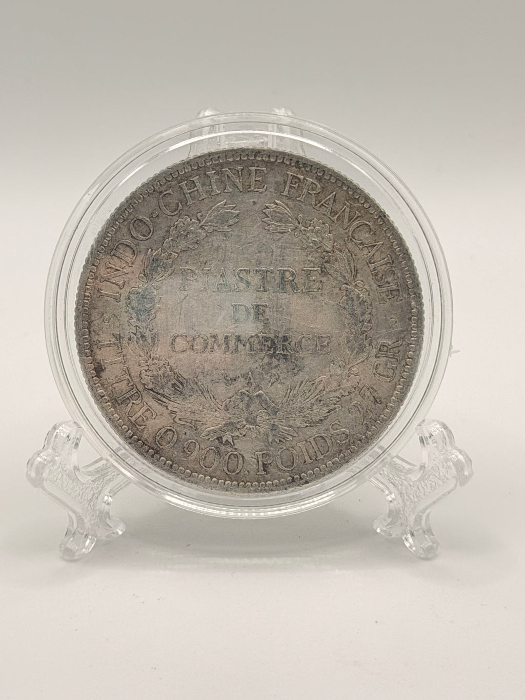 1899 French Indo China 1 Piastre Silver Coin (AU)