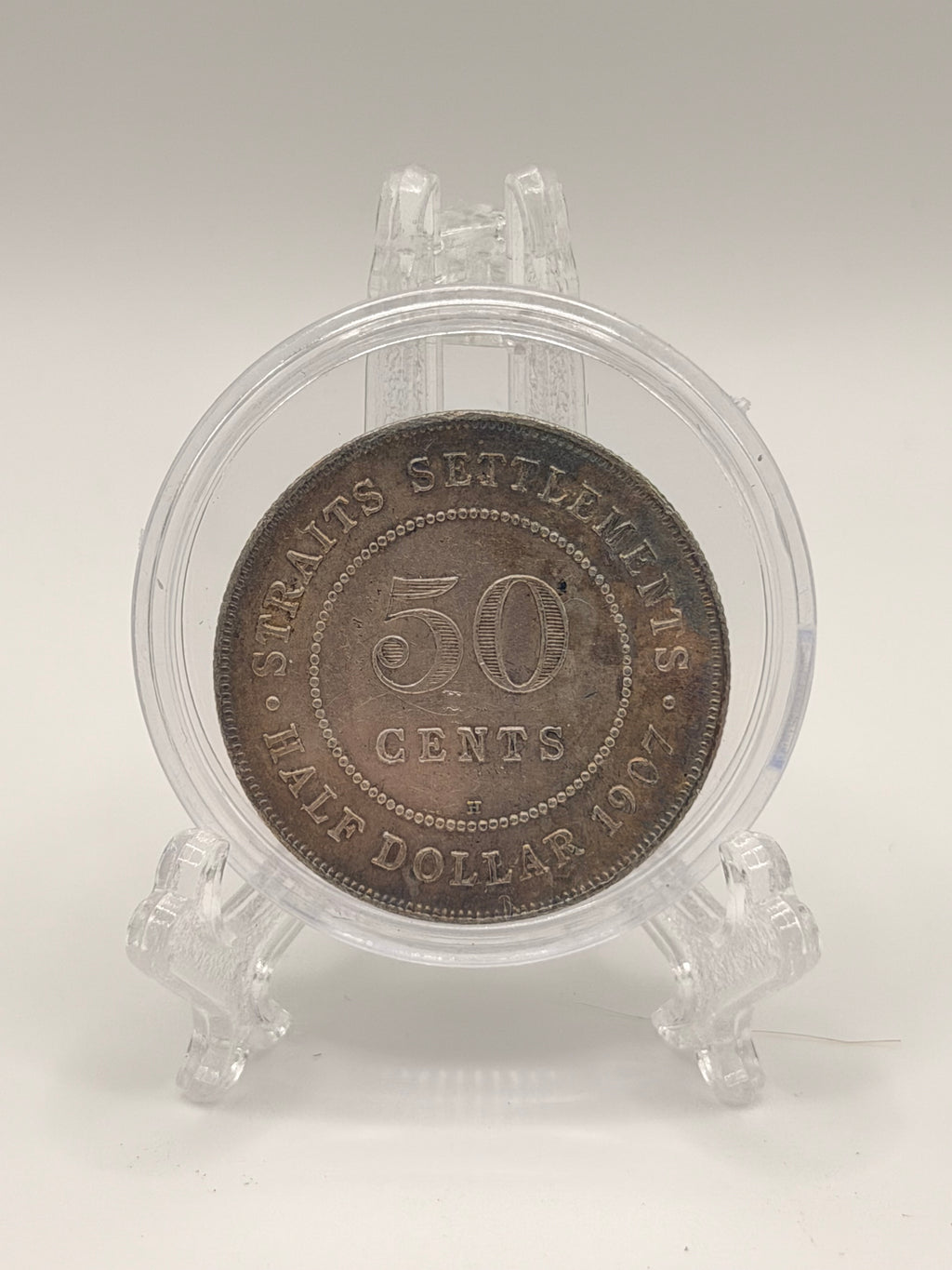 1907 Straits Settlement 50C Coin