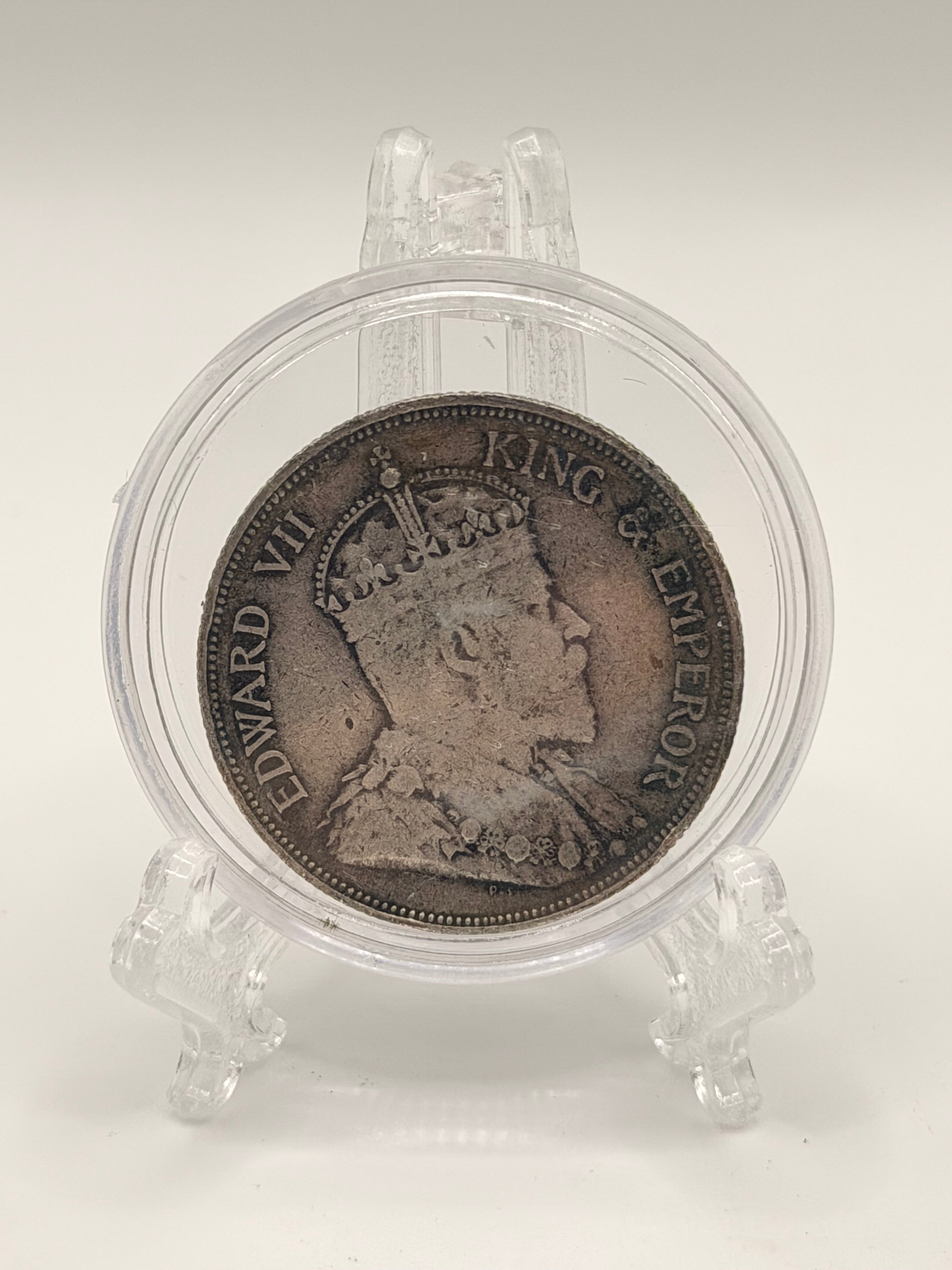 1907 Straits Settlement 50C Coin