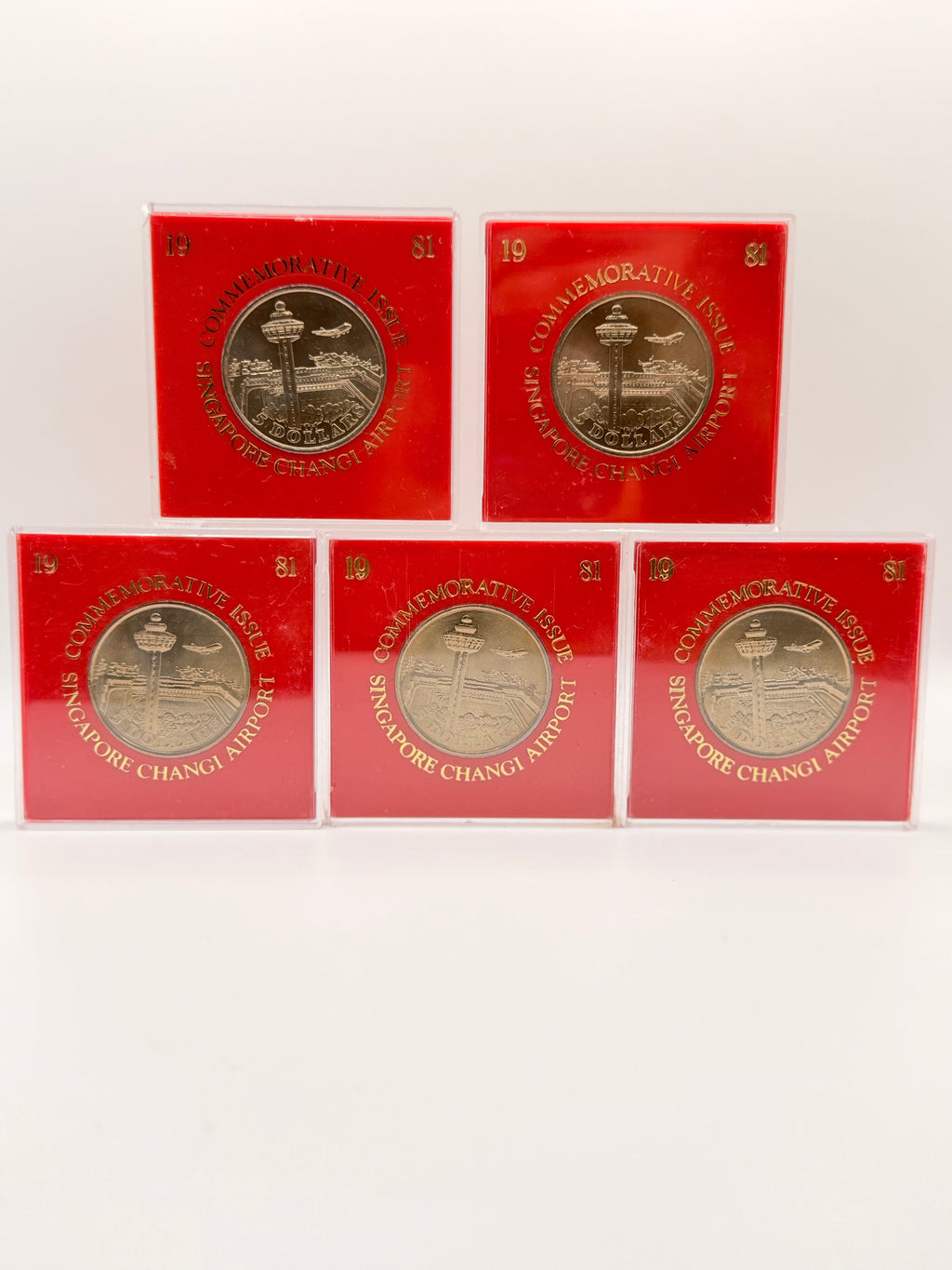 [Set of 5] 1981 Singapore Changi Airport $5 Commemorative Coin