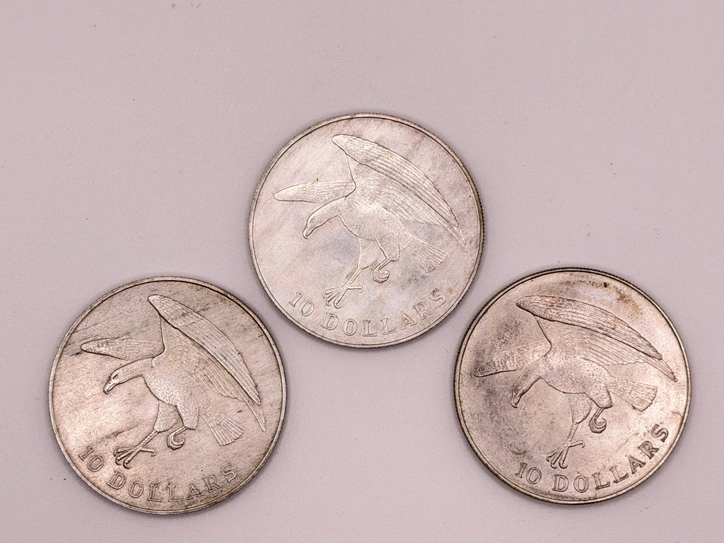 [Set of 3] 1972 - 1974 Singapore $10 Silver Proof Coin — Bird Series
