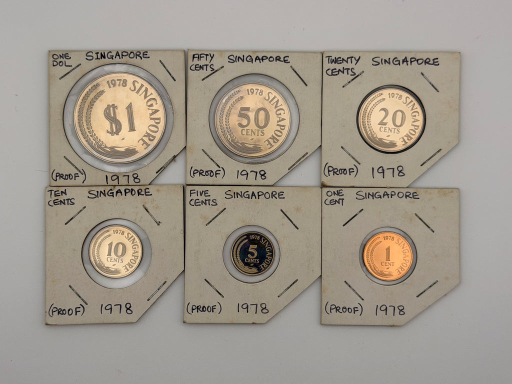 [6 pcs] 1978 Singapore Proof Coin Set