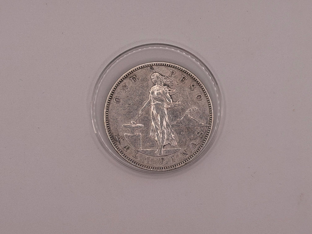 1903 Philippines 1 Peso Silver Coin