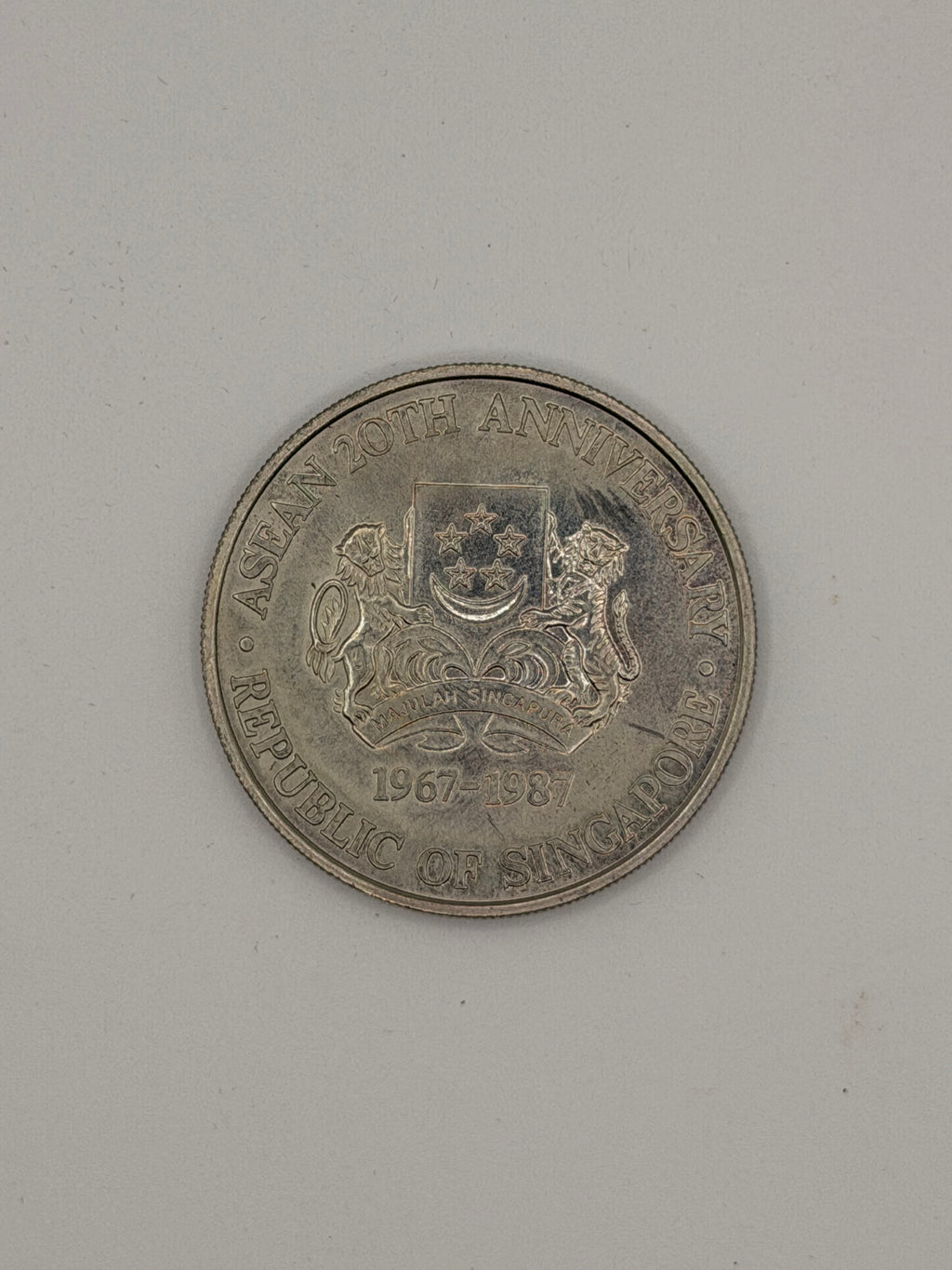 1987 Singapore 20th Anniversary of ASEAN $10 Coin