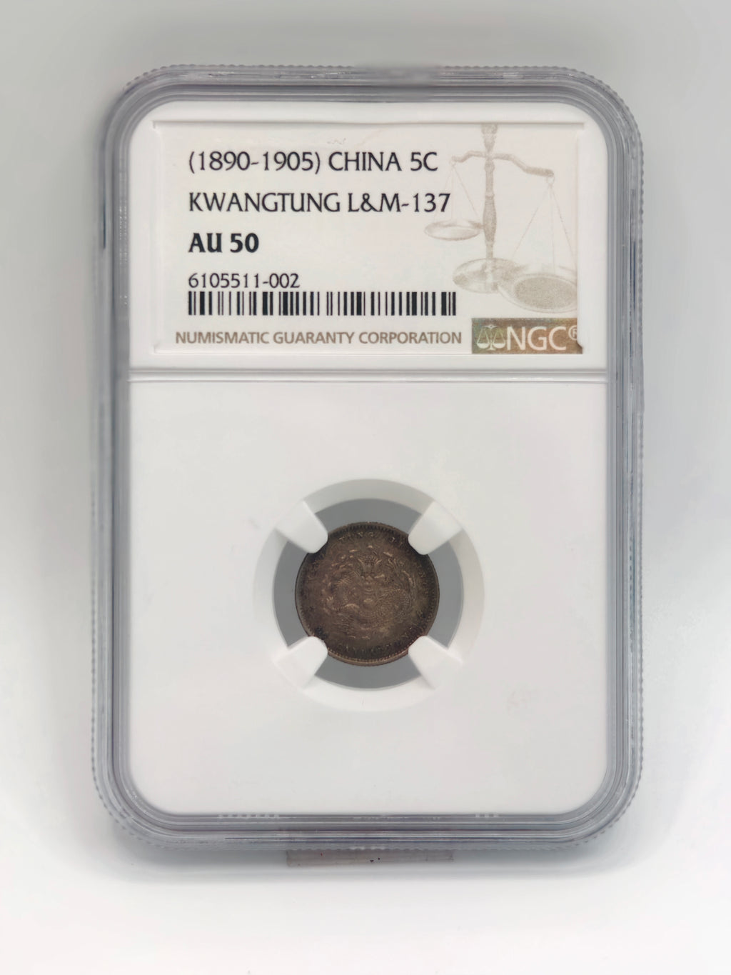 1890 - 1905 - China 5c Kwangtung L&M-137 AU50