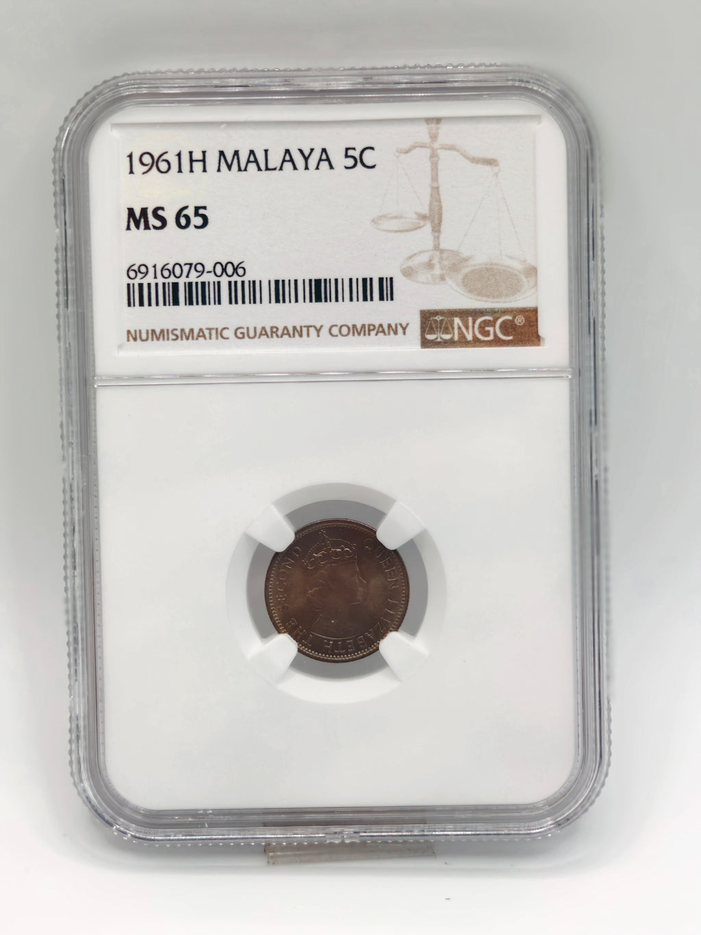 1961H - 马来亚 5c MS65