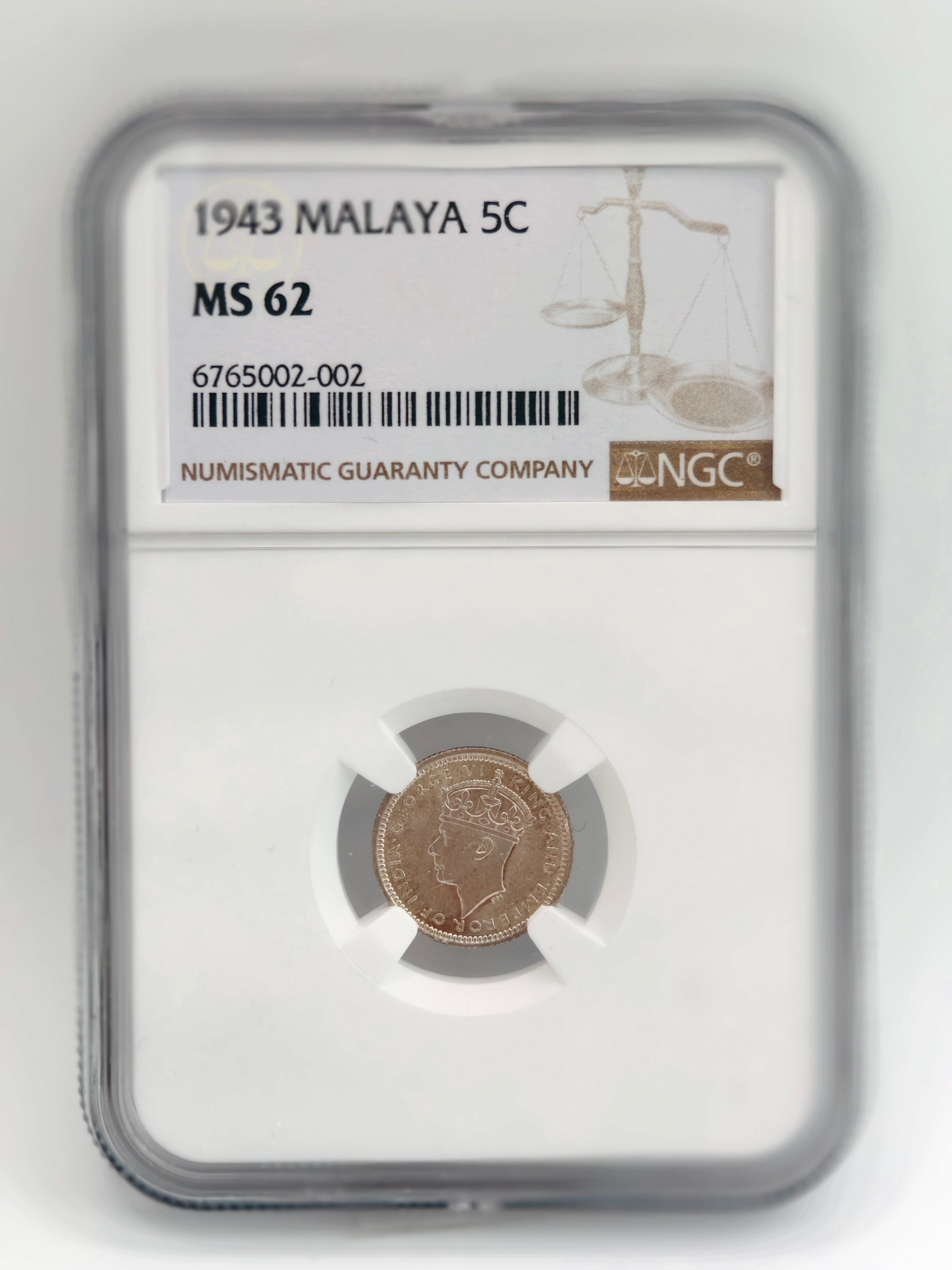 1943 - Malaya 5c MS 62