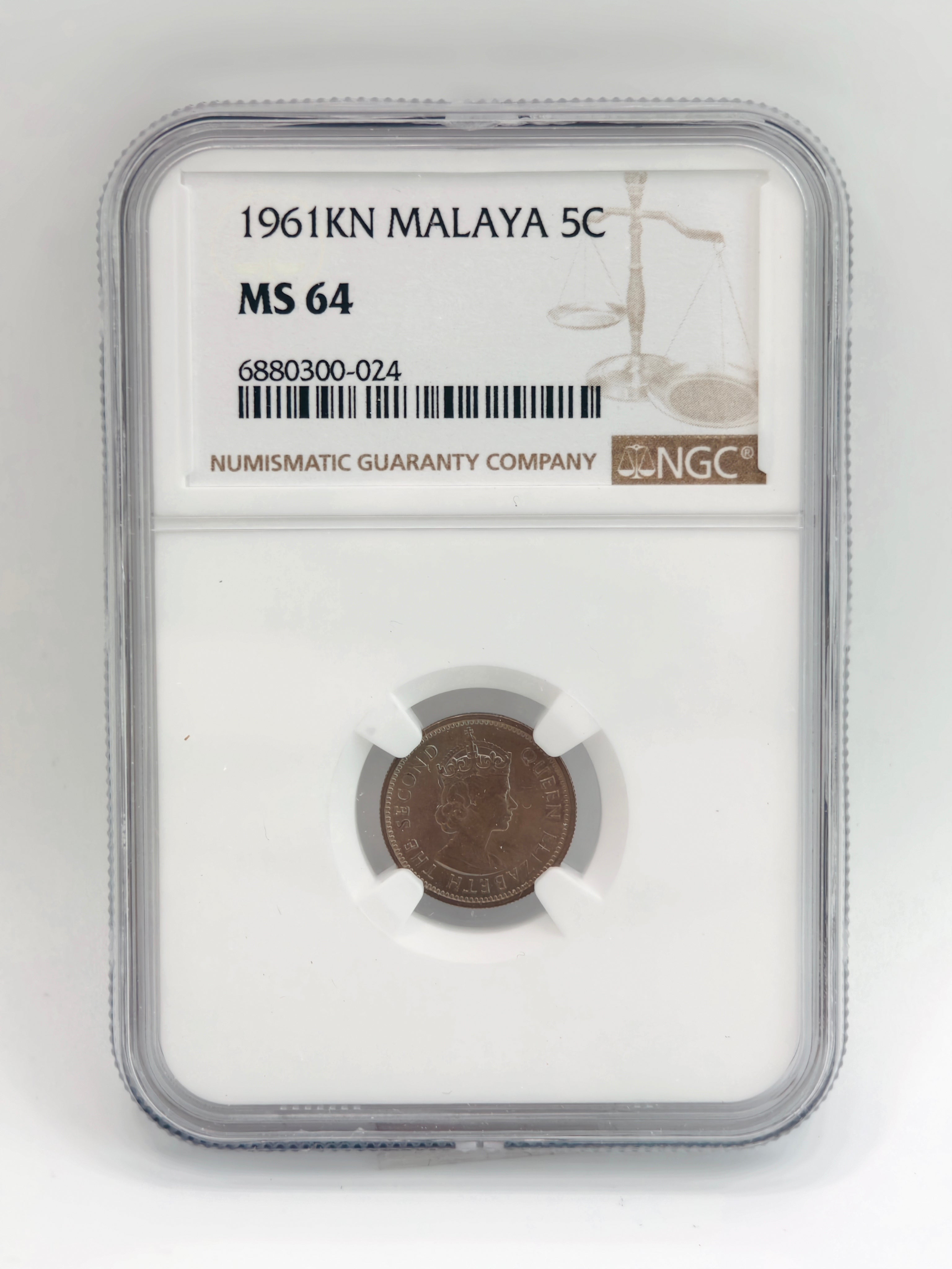 1961年 - 马来亚 5c MS64