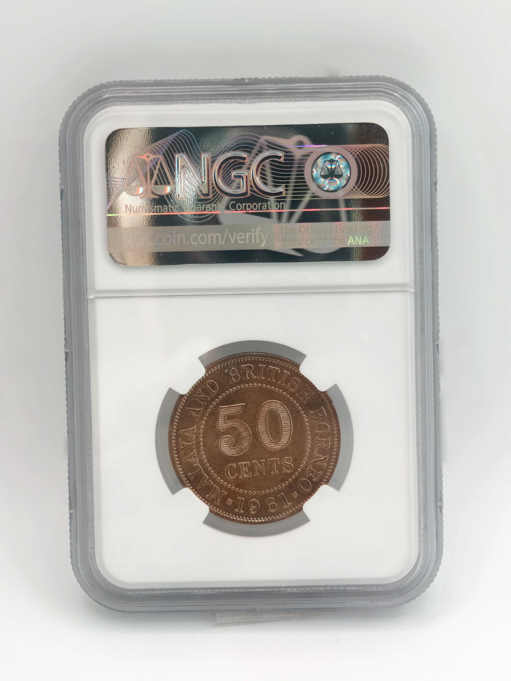 1961 年 - 马来亚 50 美分 UNC 细节明显有划痕