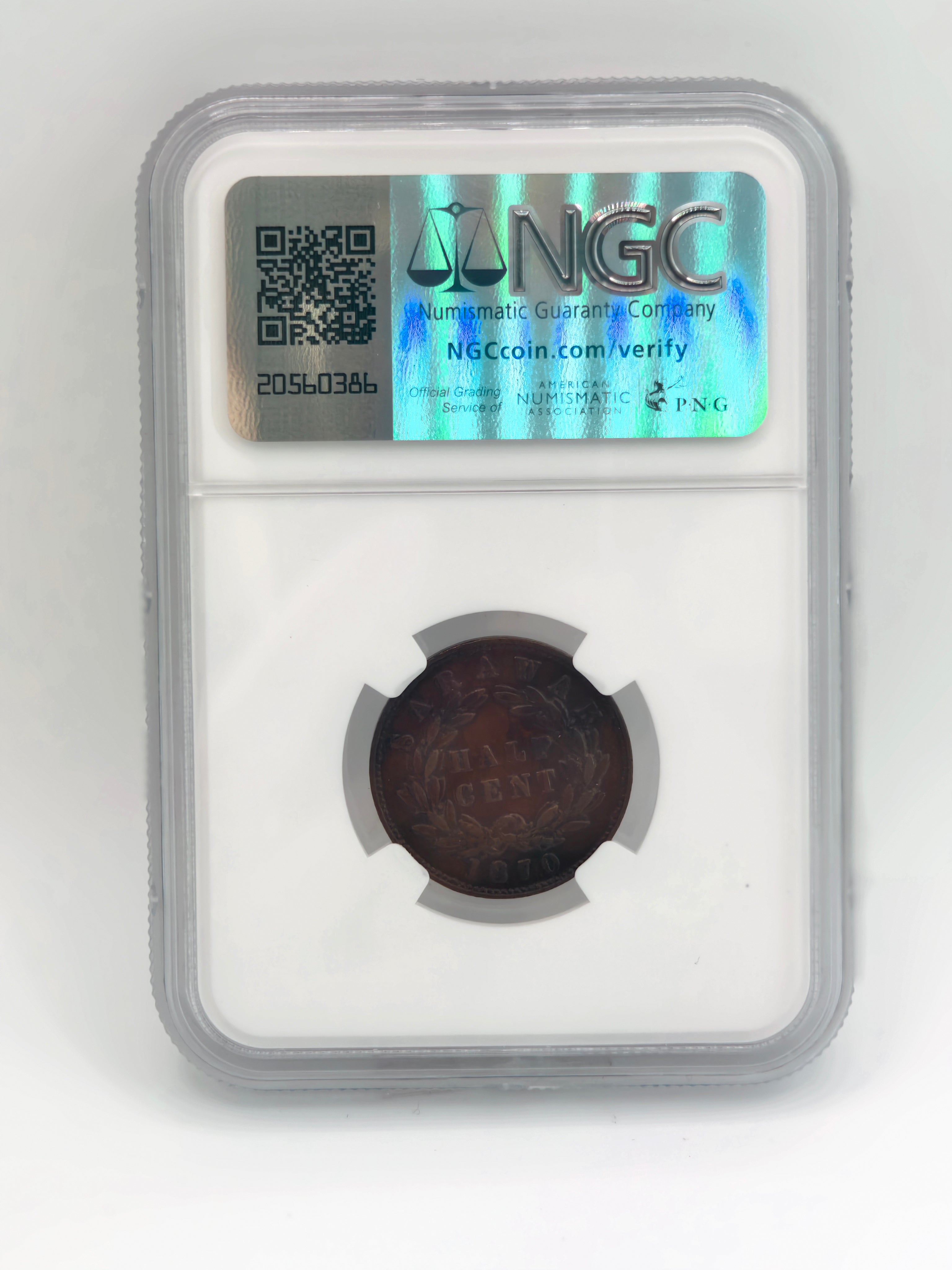 1870 - Sarawak 1/2 cents AU Details Obv Scratched