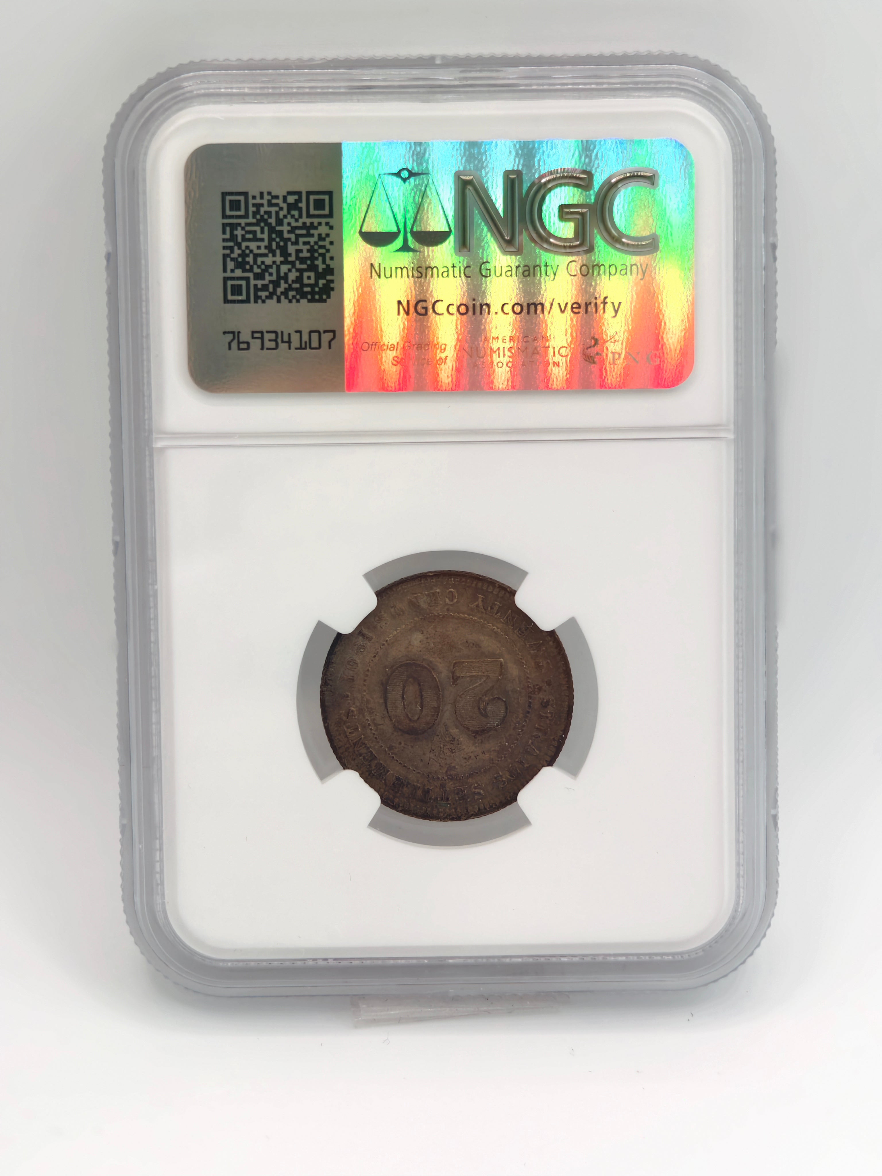 1889 - Straits 5 cents MS62