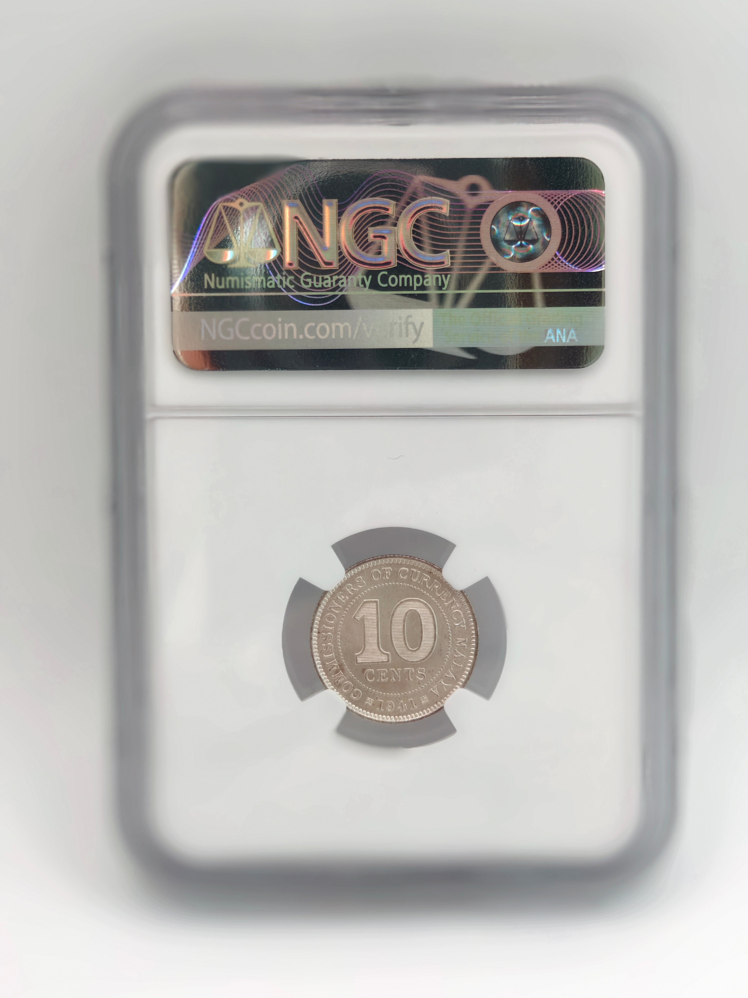 1941 - Malaya 10c MS66