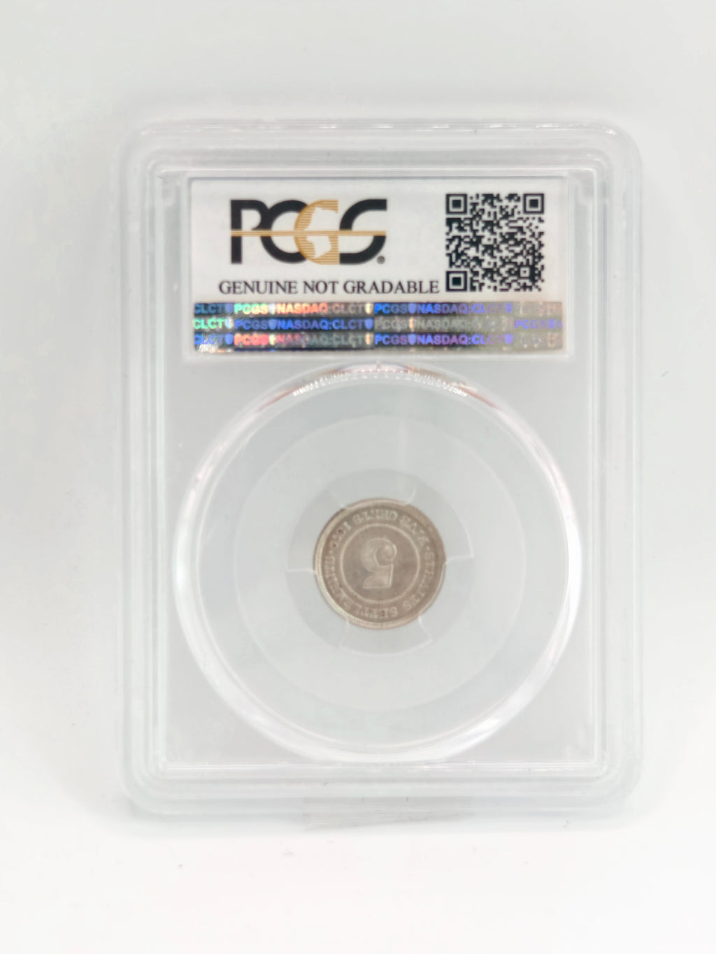 1879-H - Straits 5 cents PCGS Genuine Cleaned - AU Detail