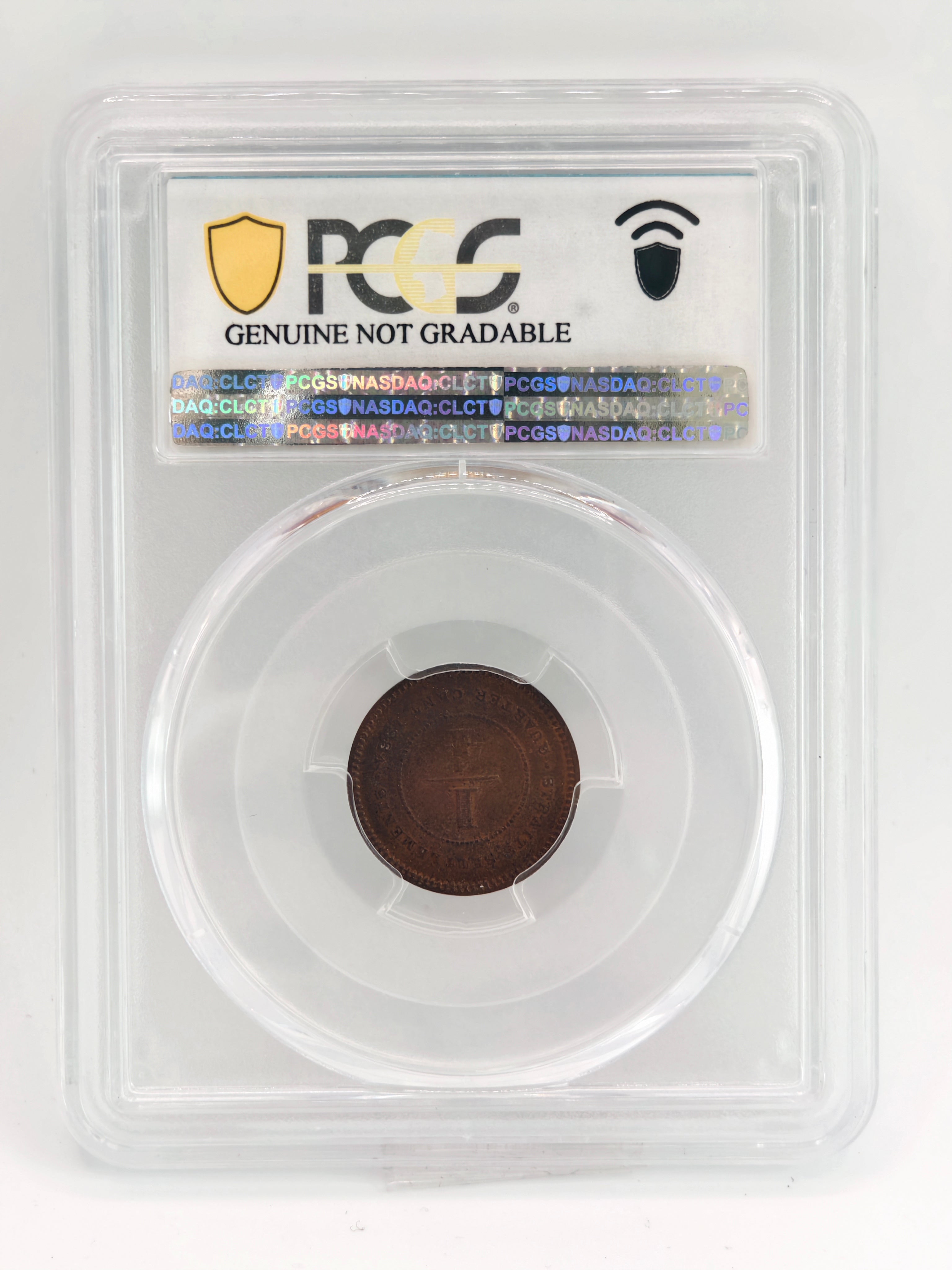 1884 - Straits 1/4c PCGS Genuine Cleaned-XF Detail