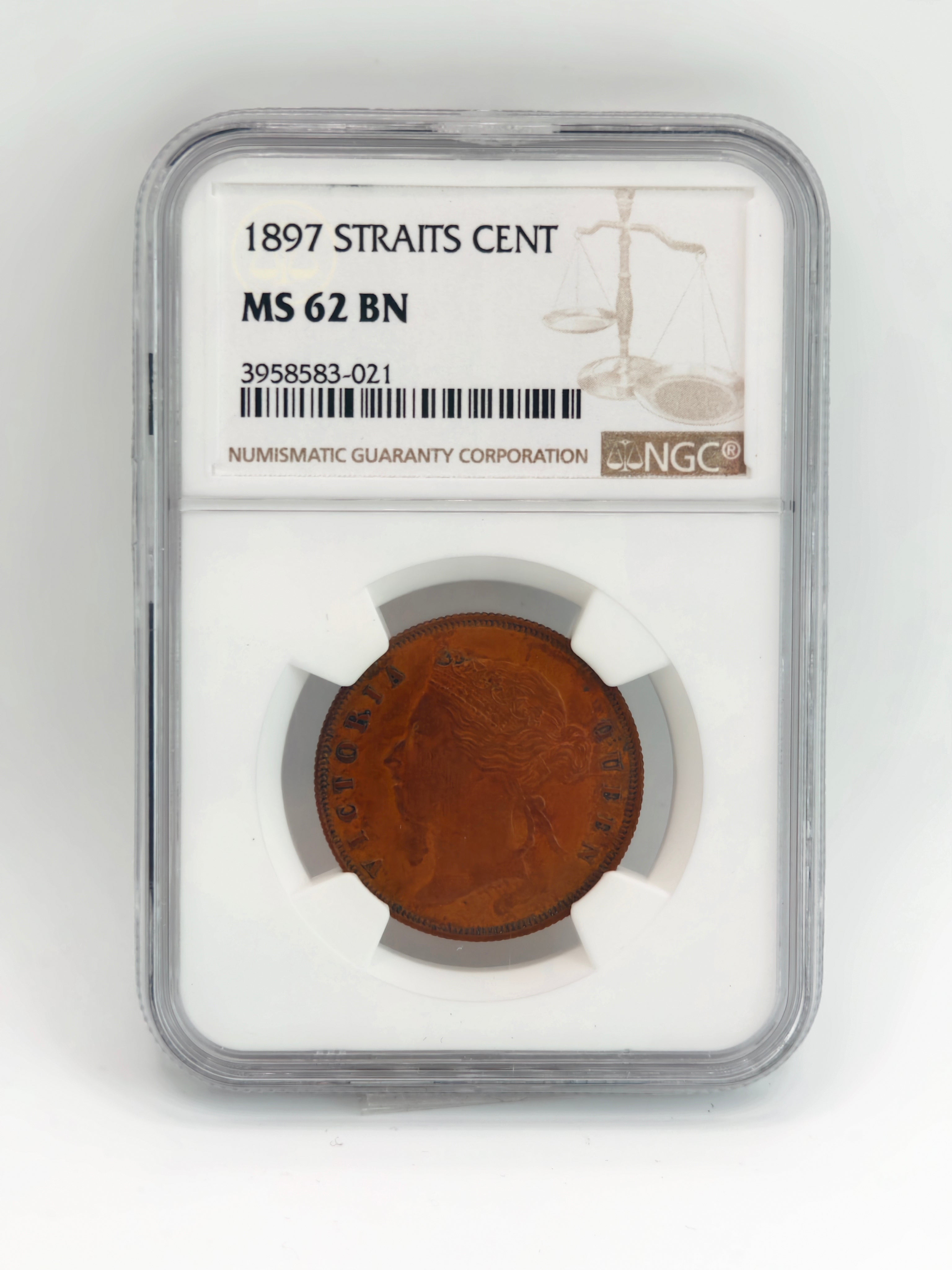 1897 - Straits Cent MS 62 BN