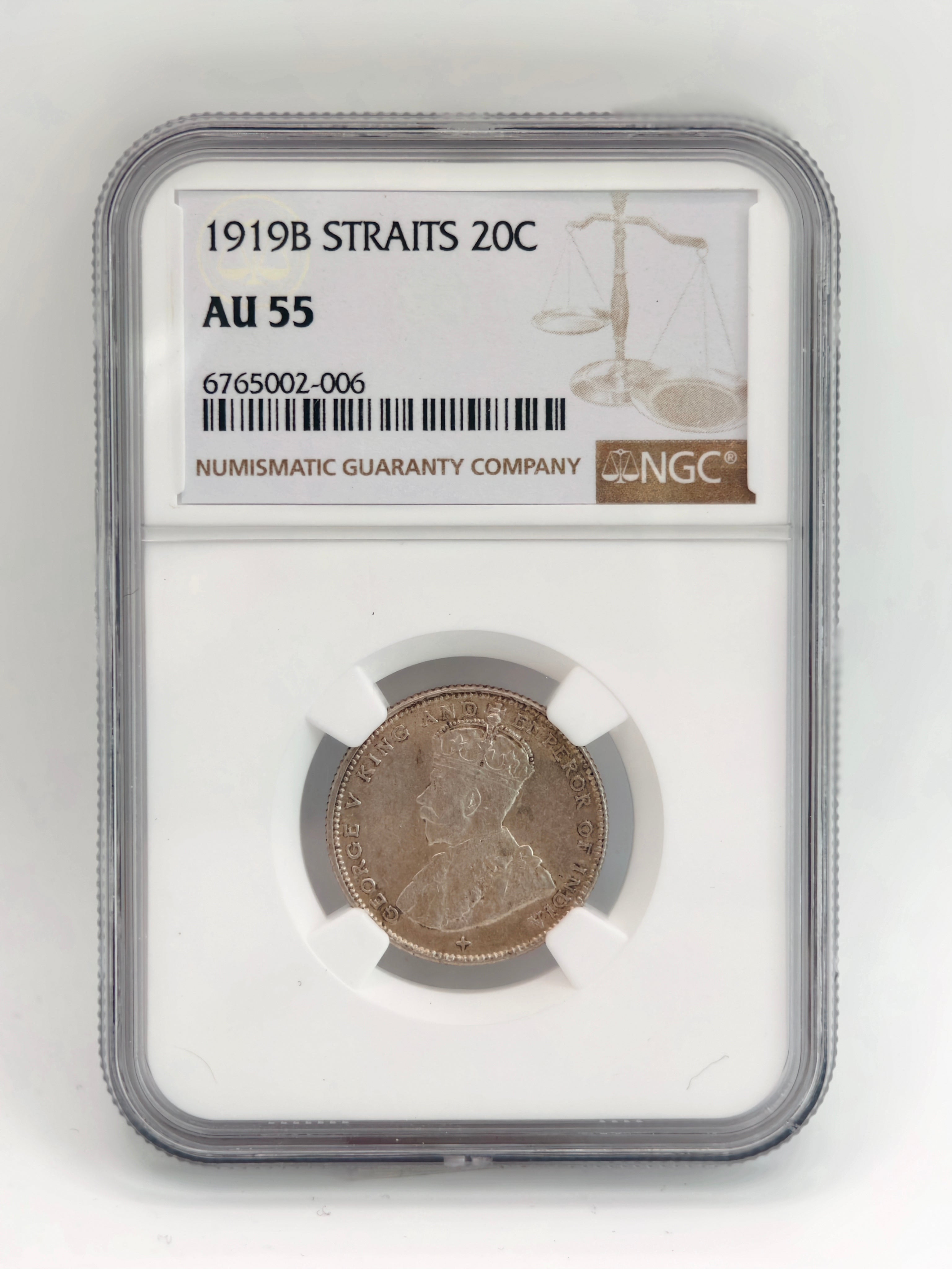 1919B - Straits 20c AU 55