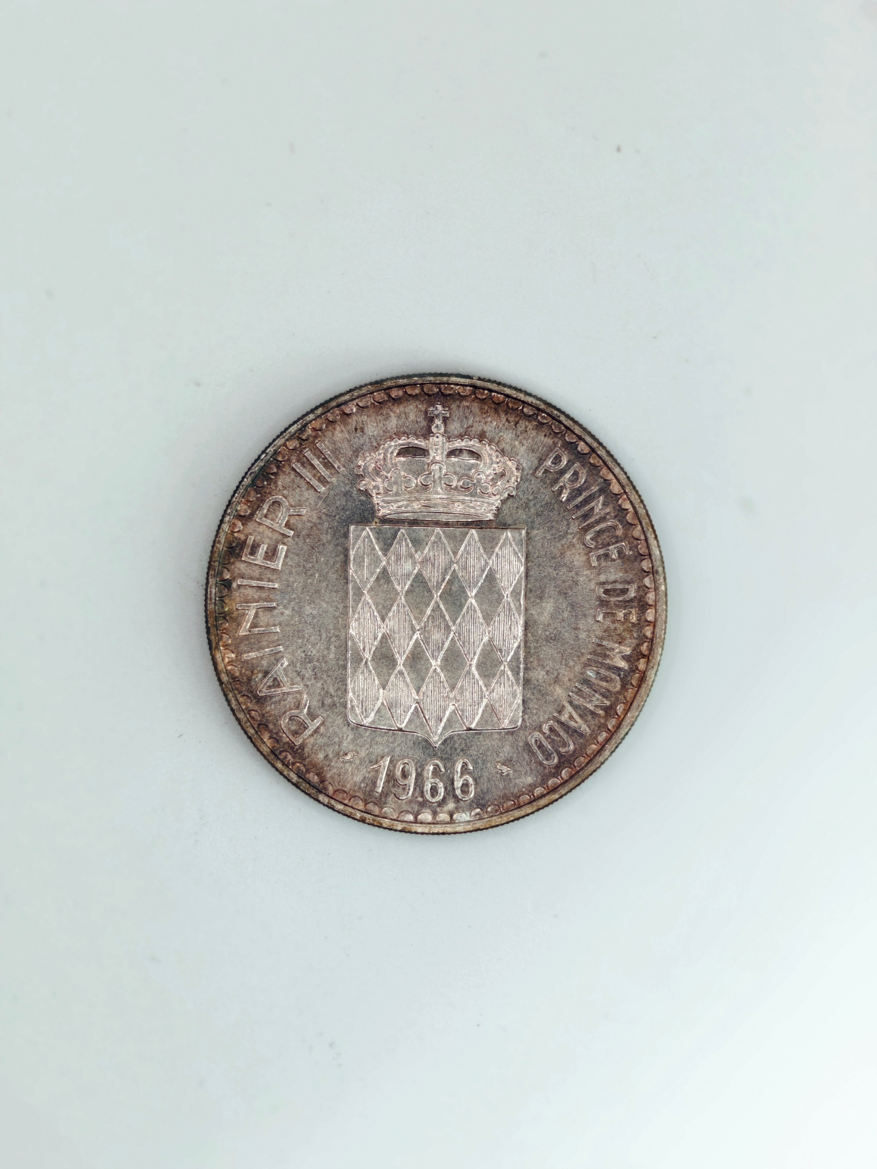 1966年 - 摩纳哥10法郎银币雷尼尔三世
