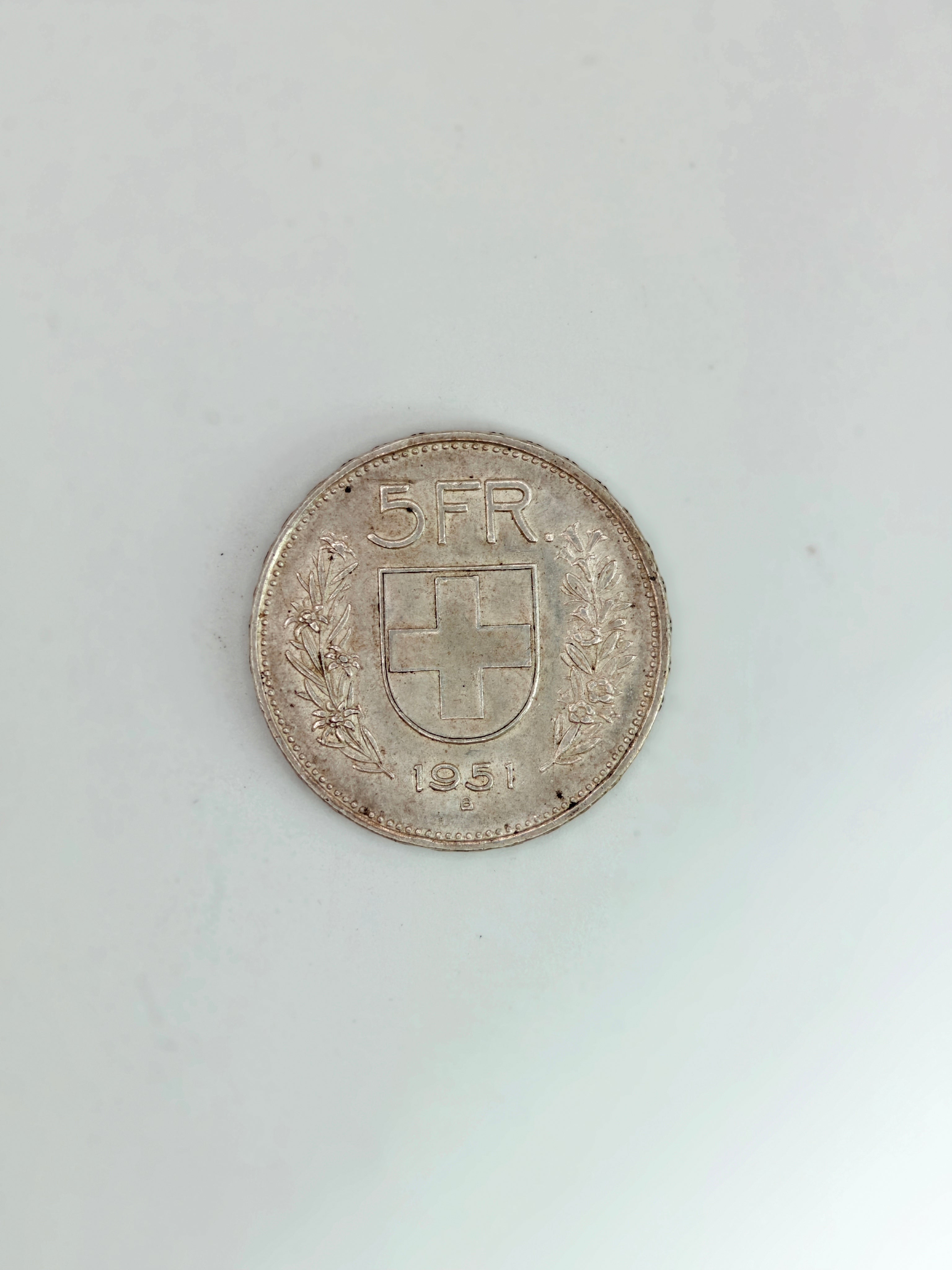1951 - Switzerland 5 Fr Helvetica Coin