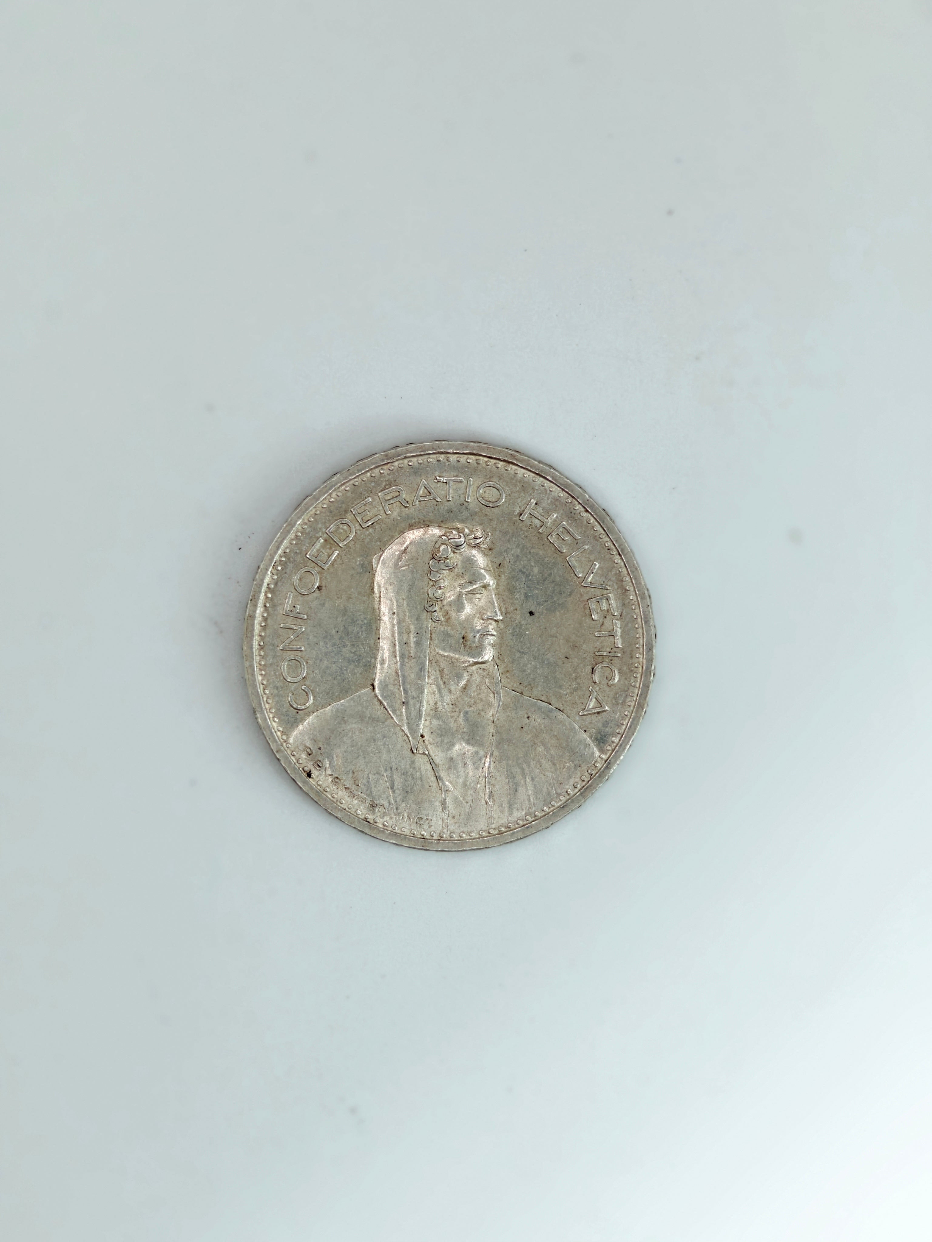 1951 - Switzerland 5 Fr Helvetica Coin