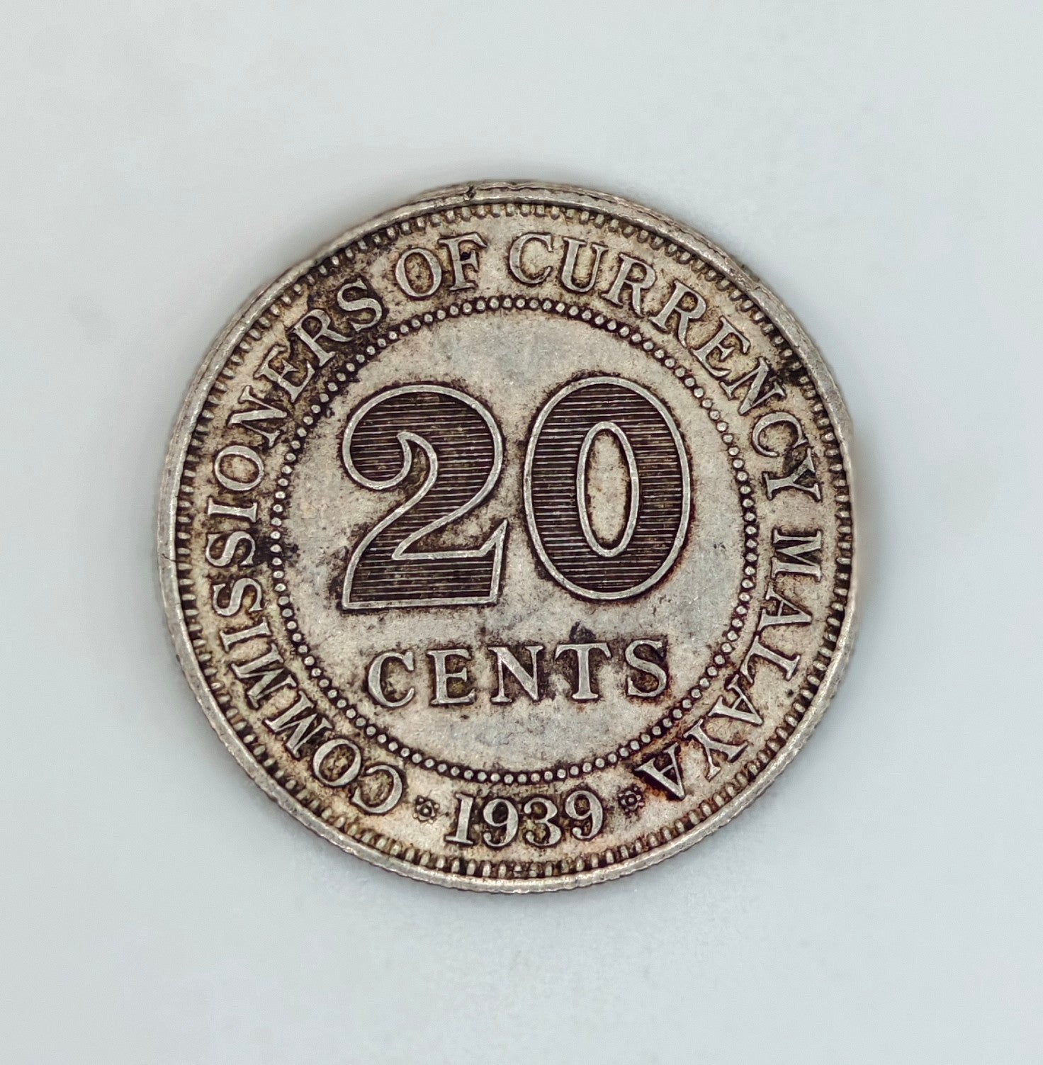 1939 - Malaya 20c George VI Silver Coin
