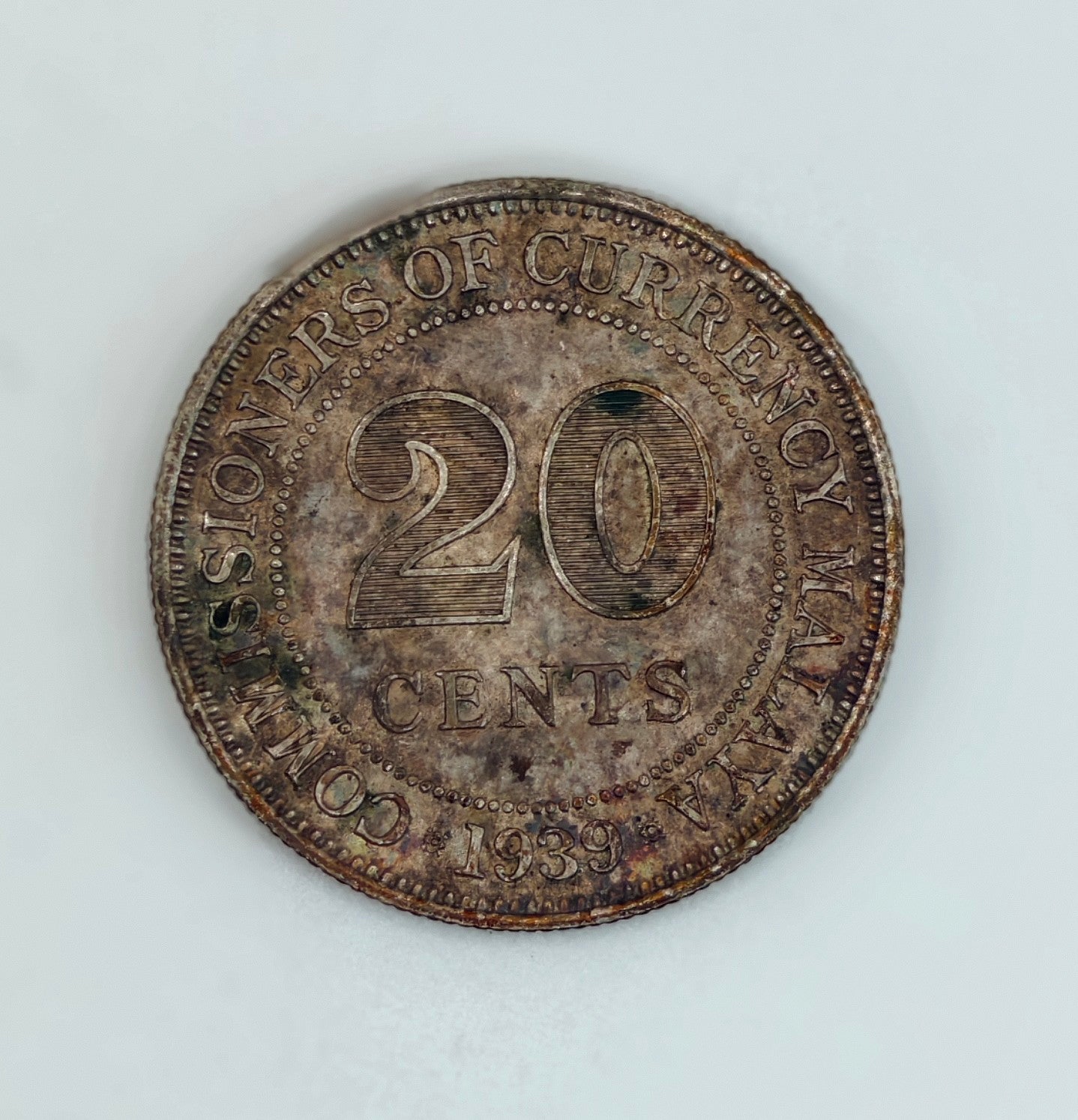 1939 - Malaya 20c George VI Silver Coin