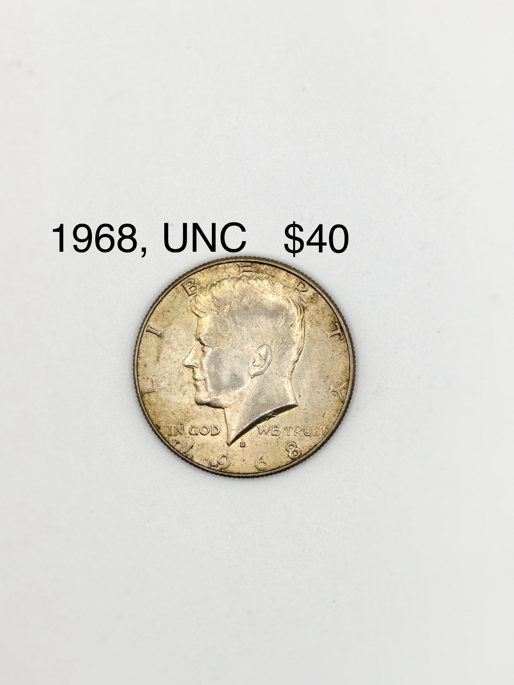 1965 - 1970 - US ½ Dollar "Kennedy Half Dollar" 40% Silver Coin