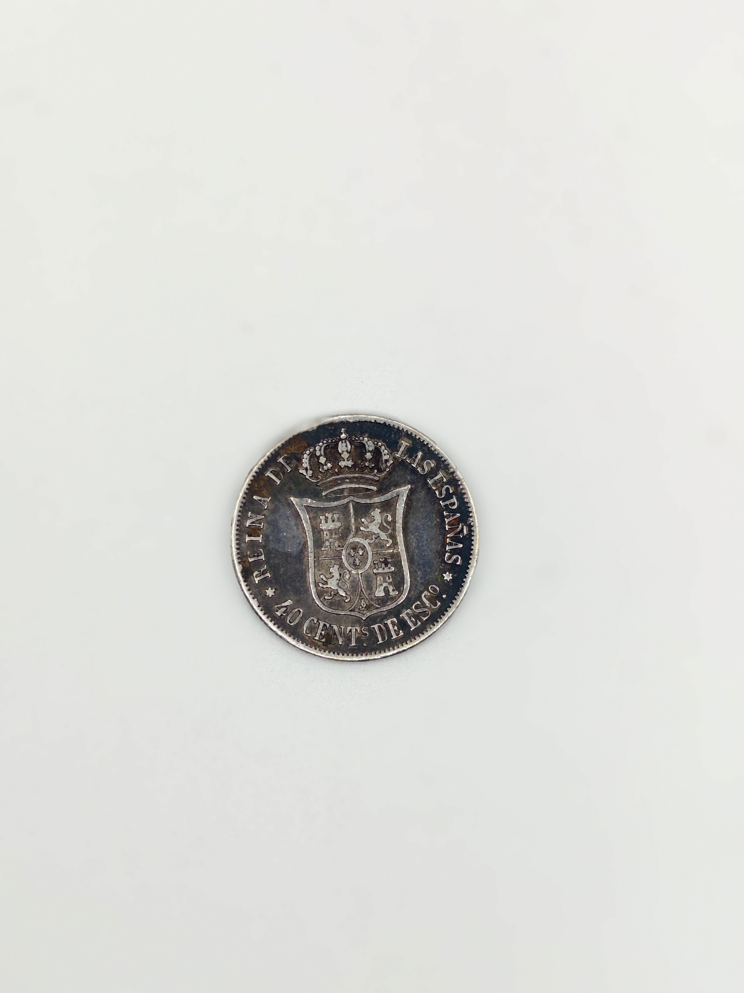1864 - 1868 - Spain 40 Centimos de Escudo Isabel II Coin
