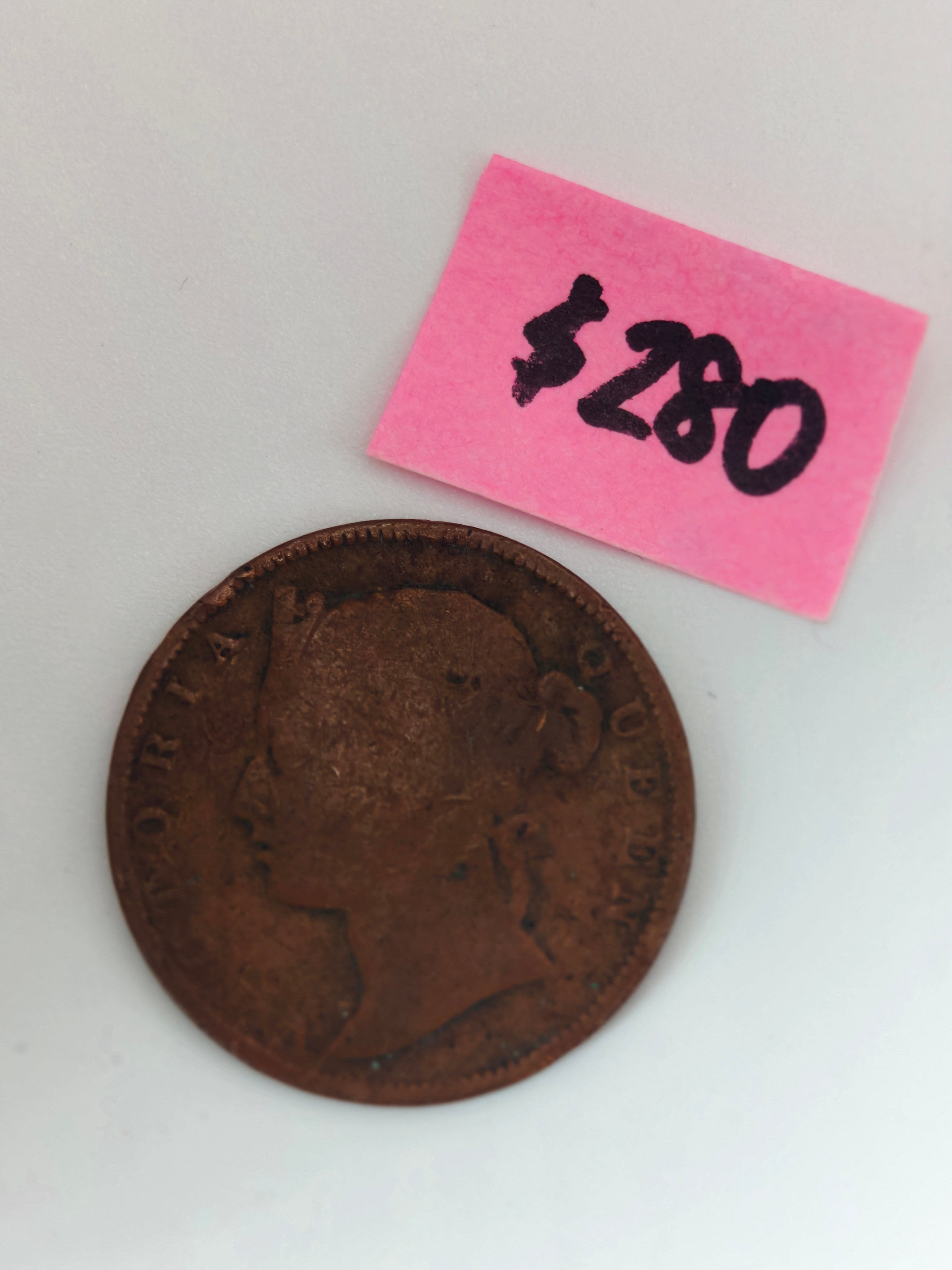 1872 - 1883 - Straits Settlement 1/2 Cent Copper Coin