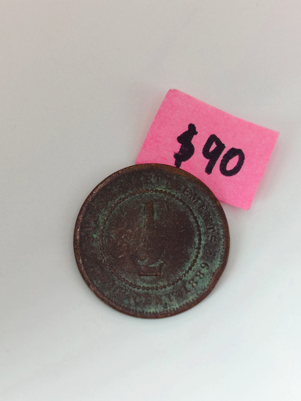 1889 - 1891 - Straits Settlement 1/2 Cent Copper Coin