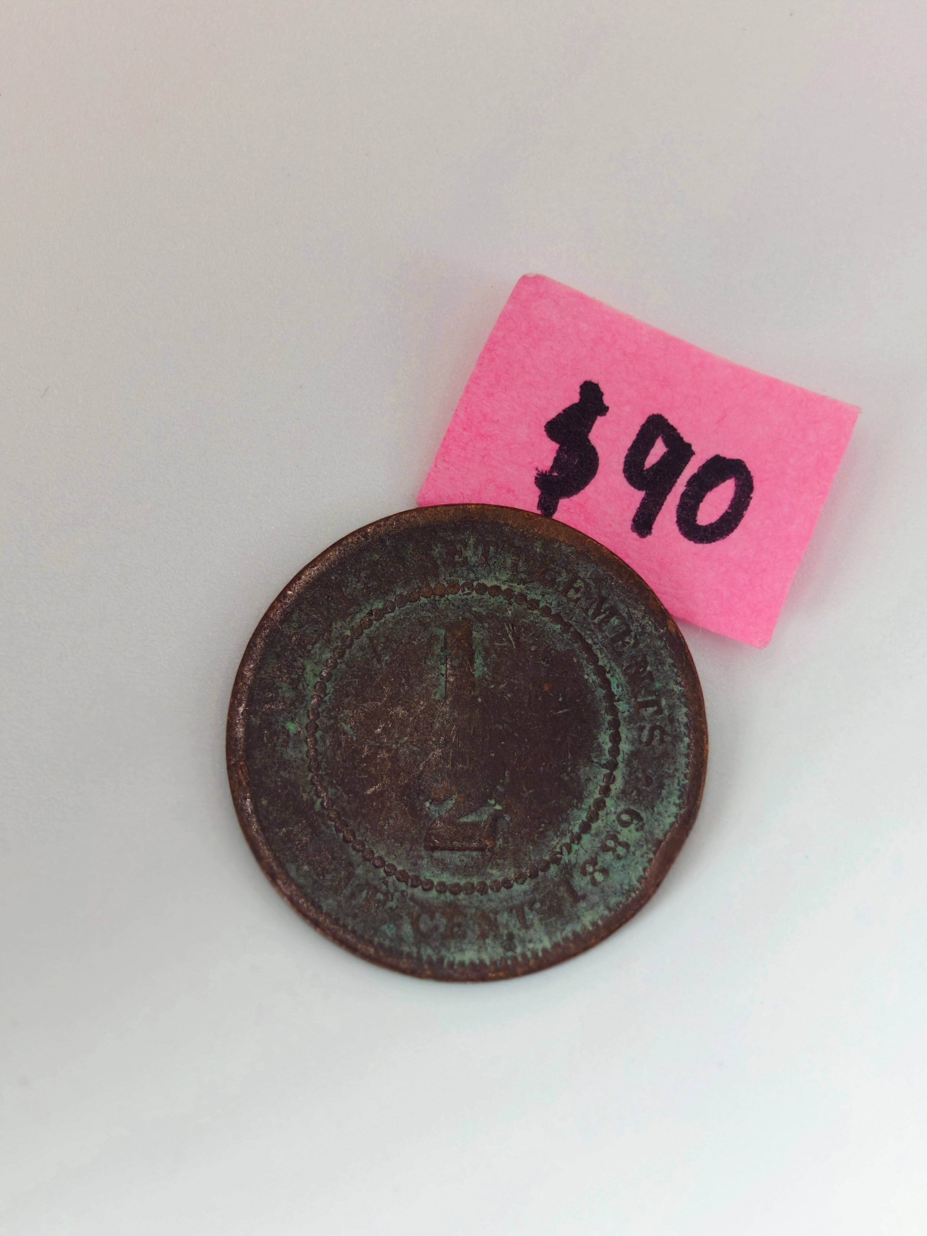 1889 - 1891 - Straits Settlement 1/2 Cent Copper Coin