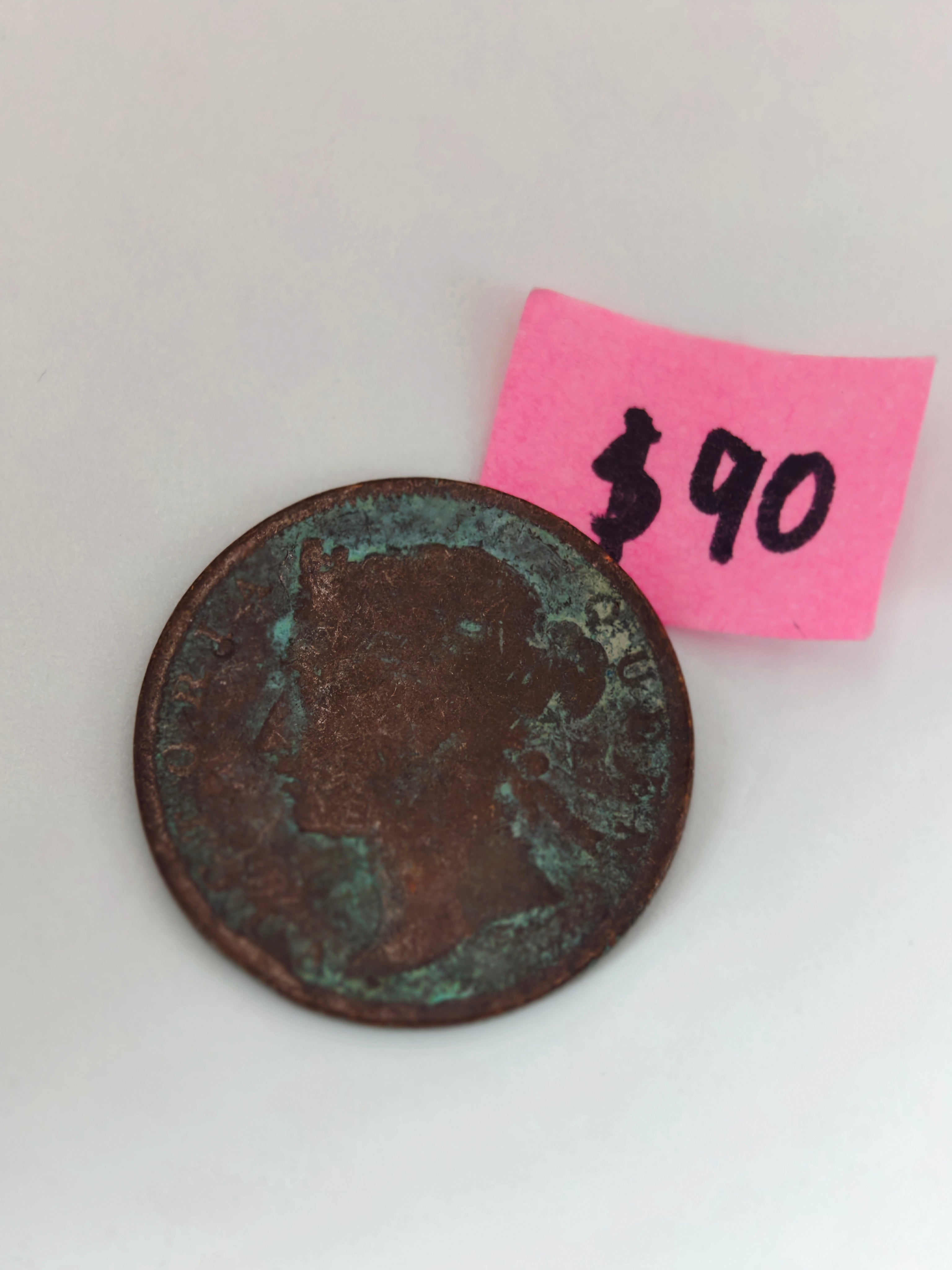 1889 - 1891 - Straits Settlement 1/2 Cent Copper Coin