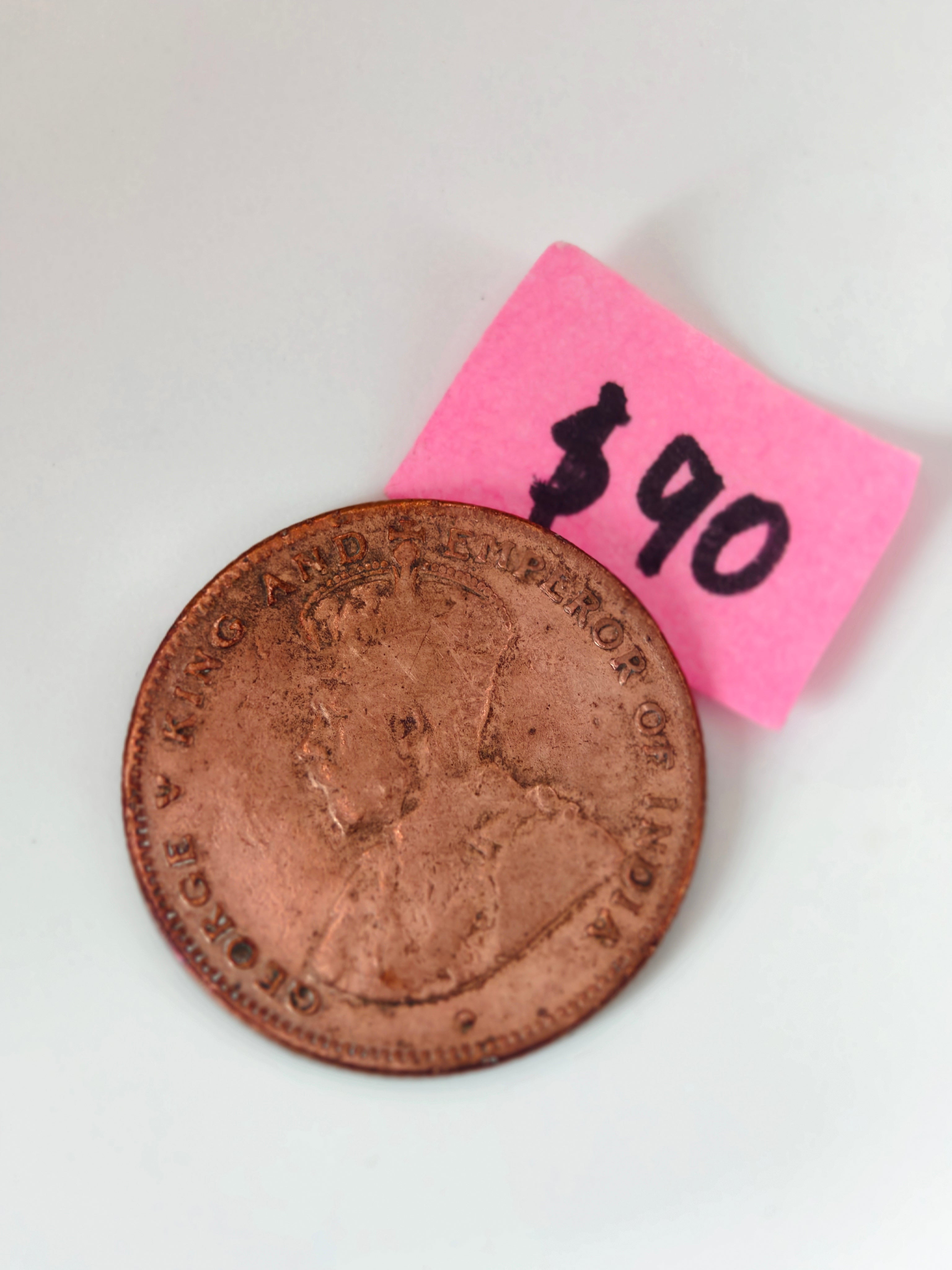 1916 - Straits Settlement 1/2 Cent Copper Coin