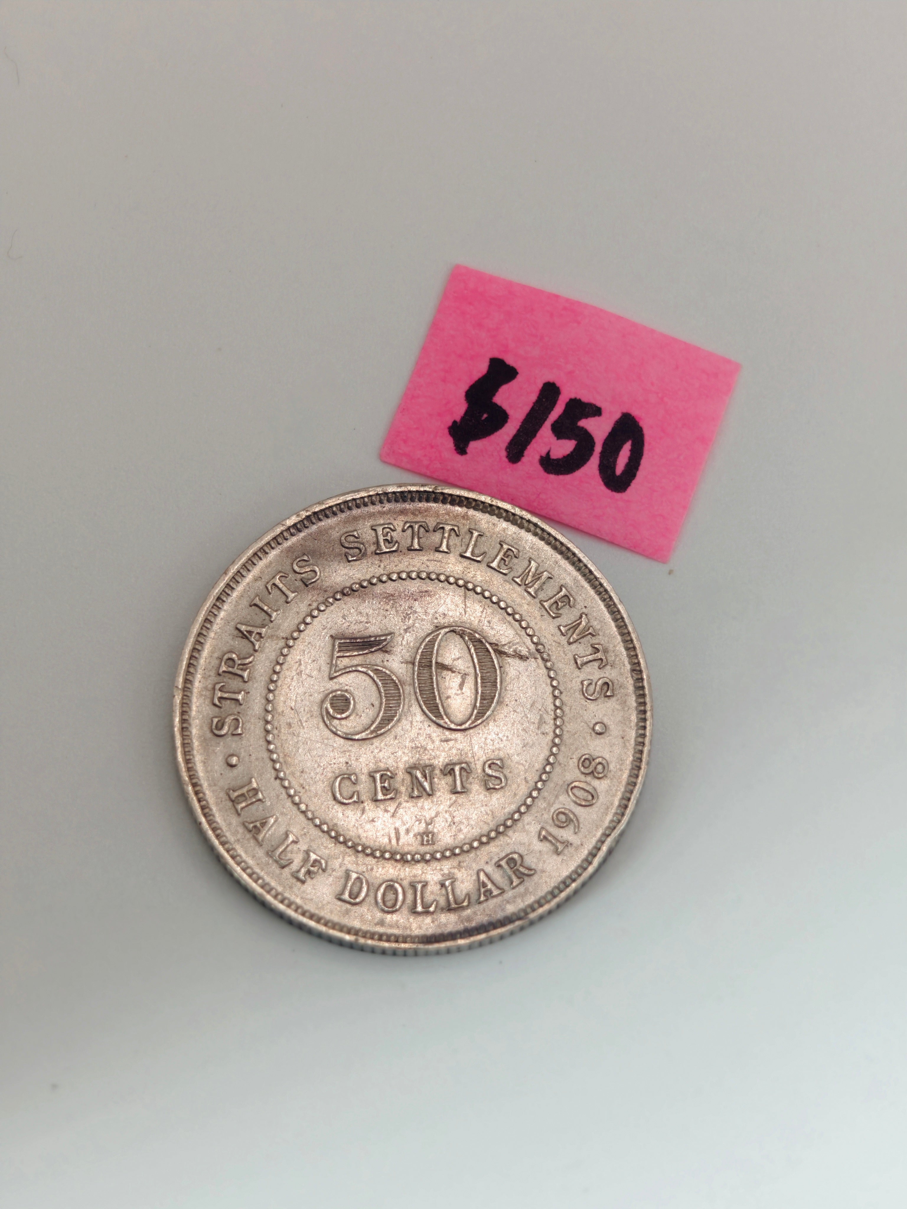 1907- 1908 - Straits Settlement 50c Coin