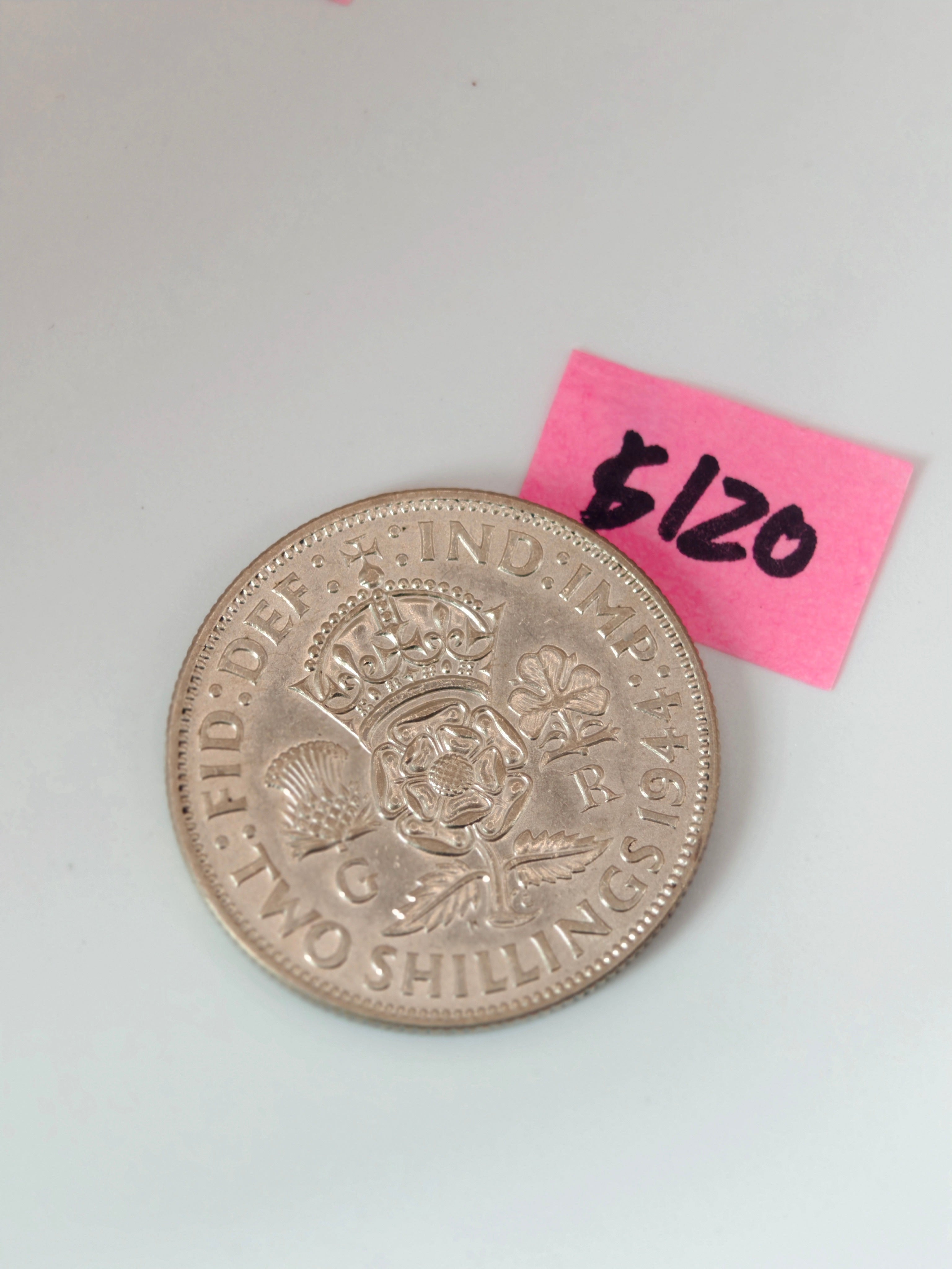 1936 - 1952 - UK 2 Shillings George VI Silver Coin