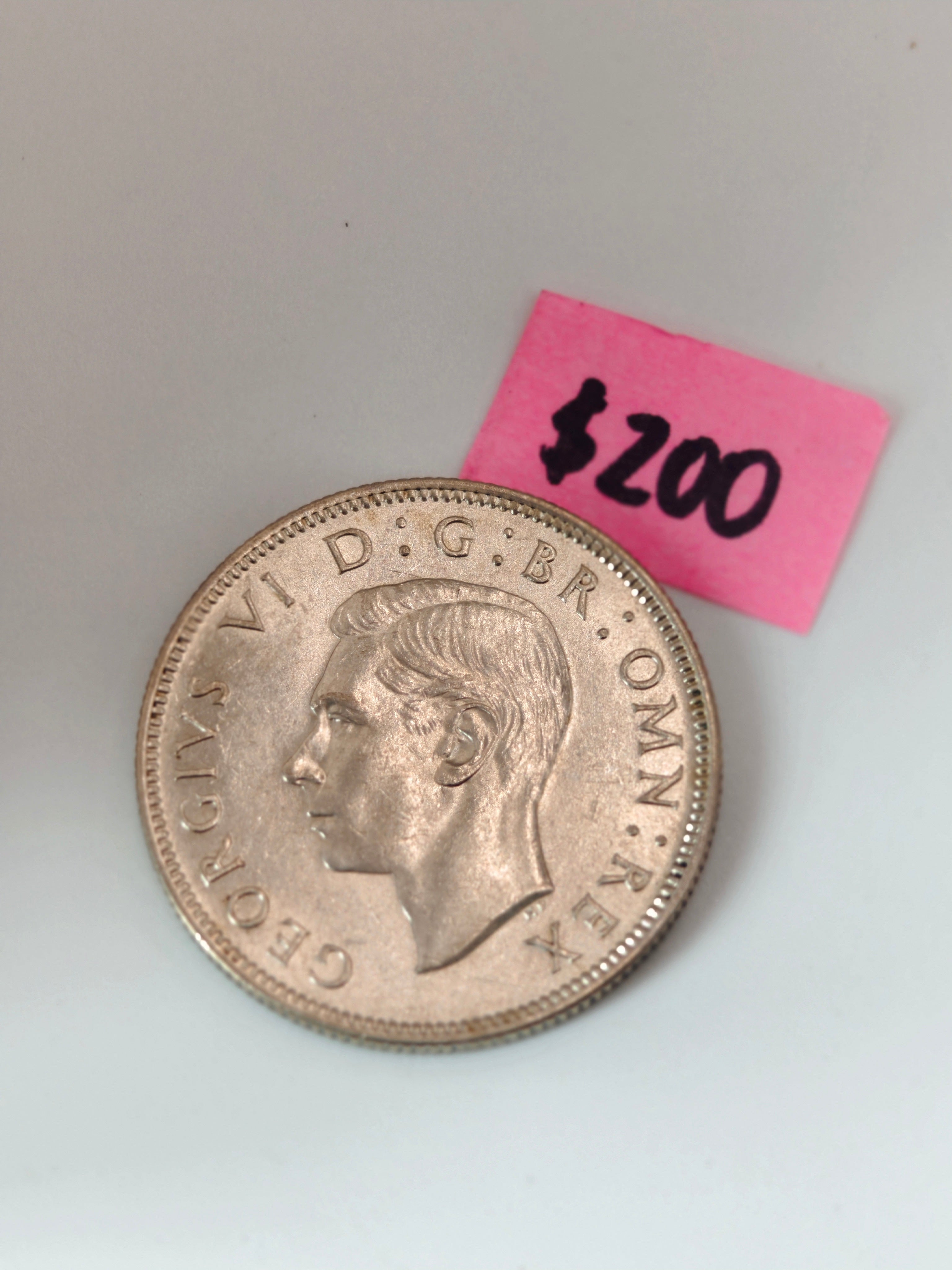 1936 - 1952 - UK 2 Shillings George VI Silver Coin