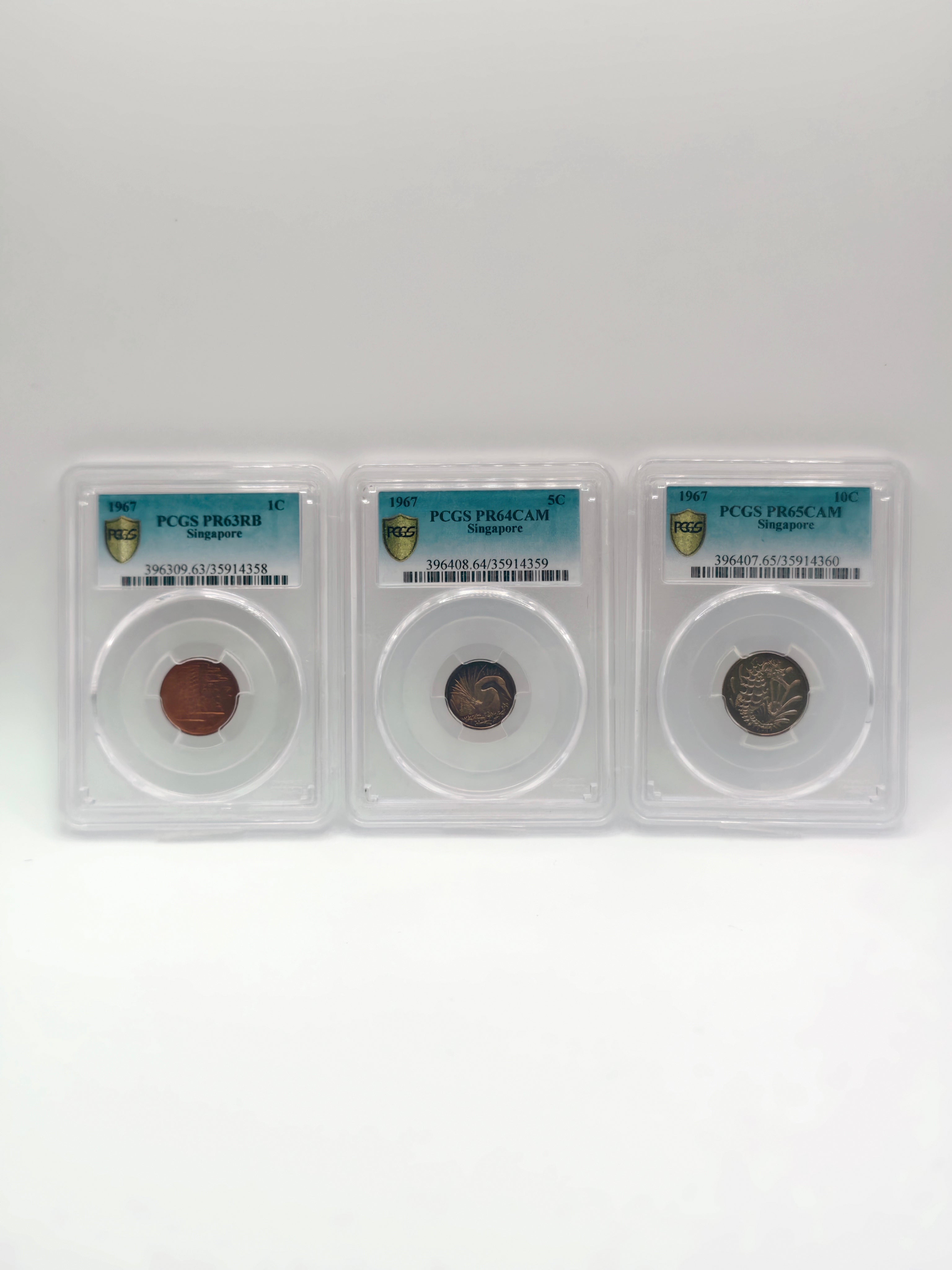 [Set of 6] - 1967 Singapore PCGS Coin Set