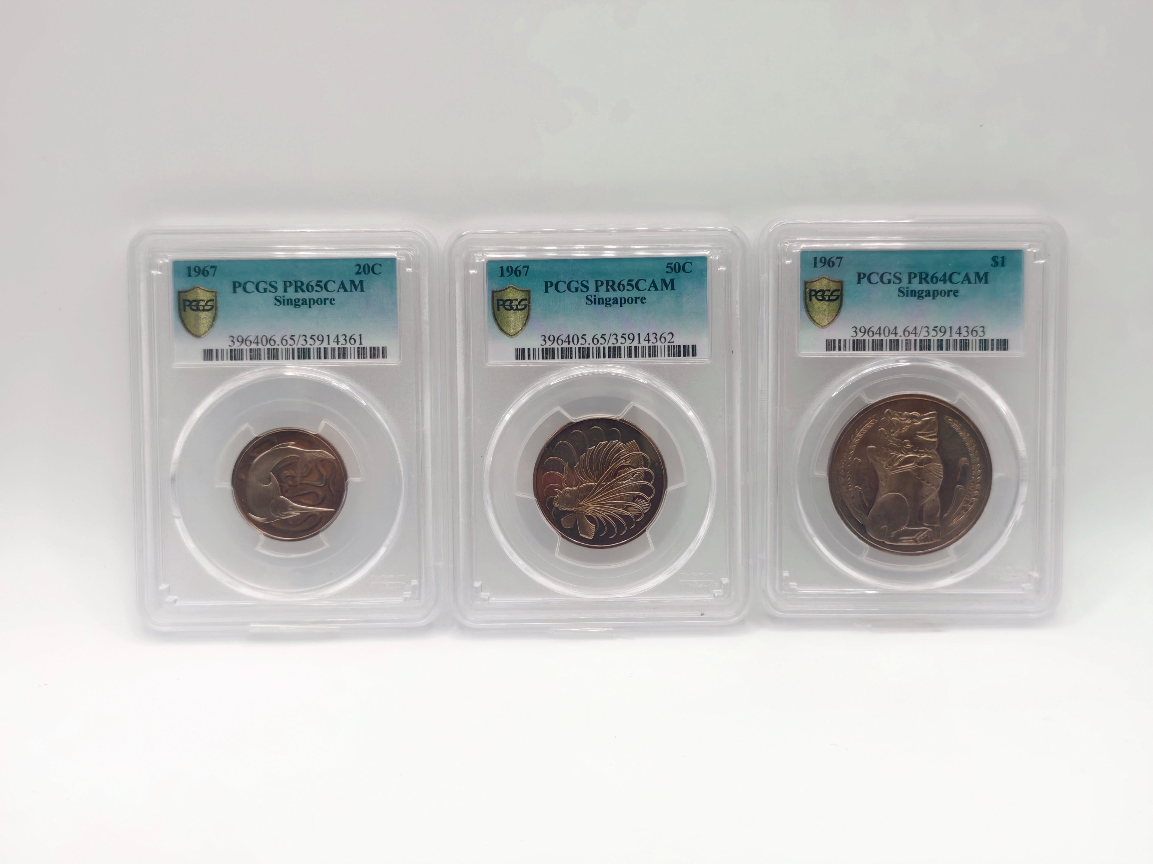 [Set of 6] - 1967 Singapore PCGS Coin Set