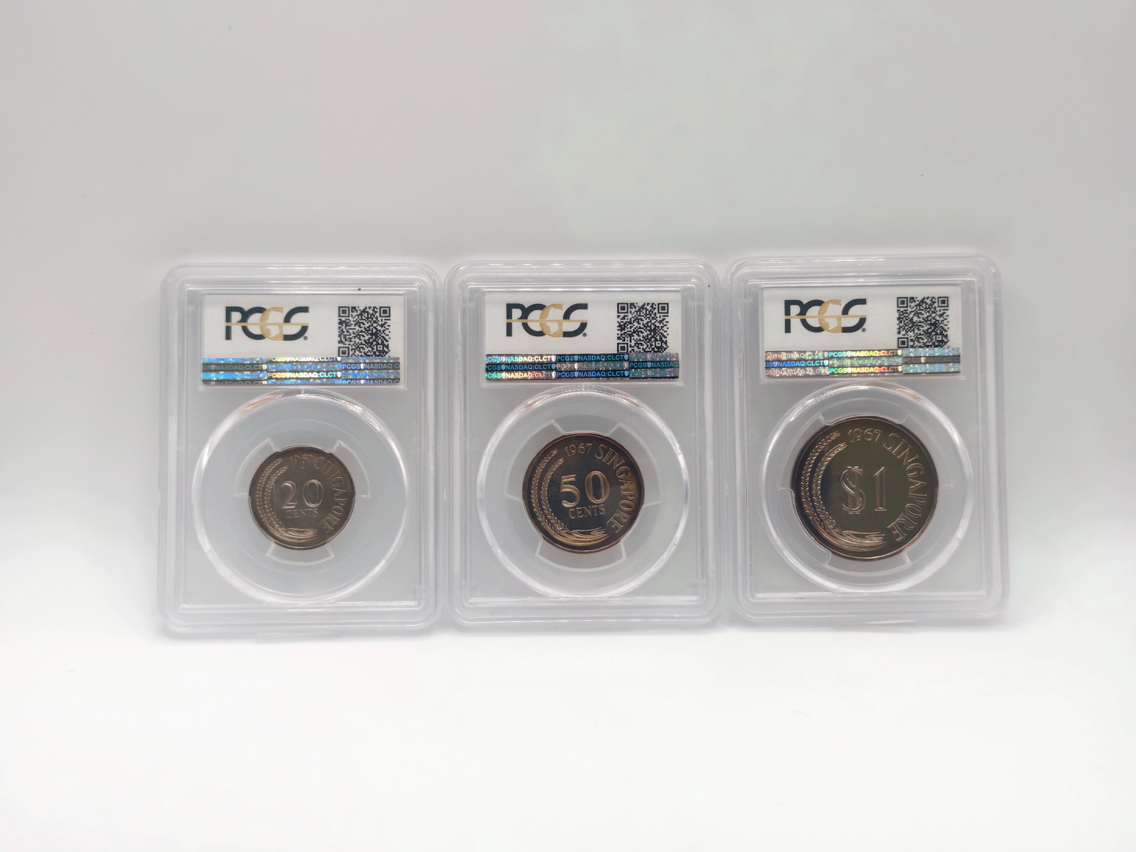 [Set of 6] - 1967 Singapore PCGS Coin Set