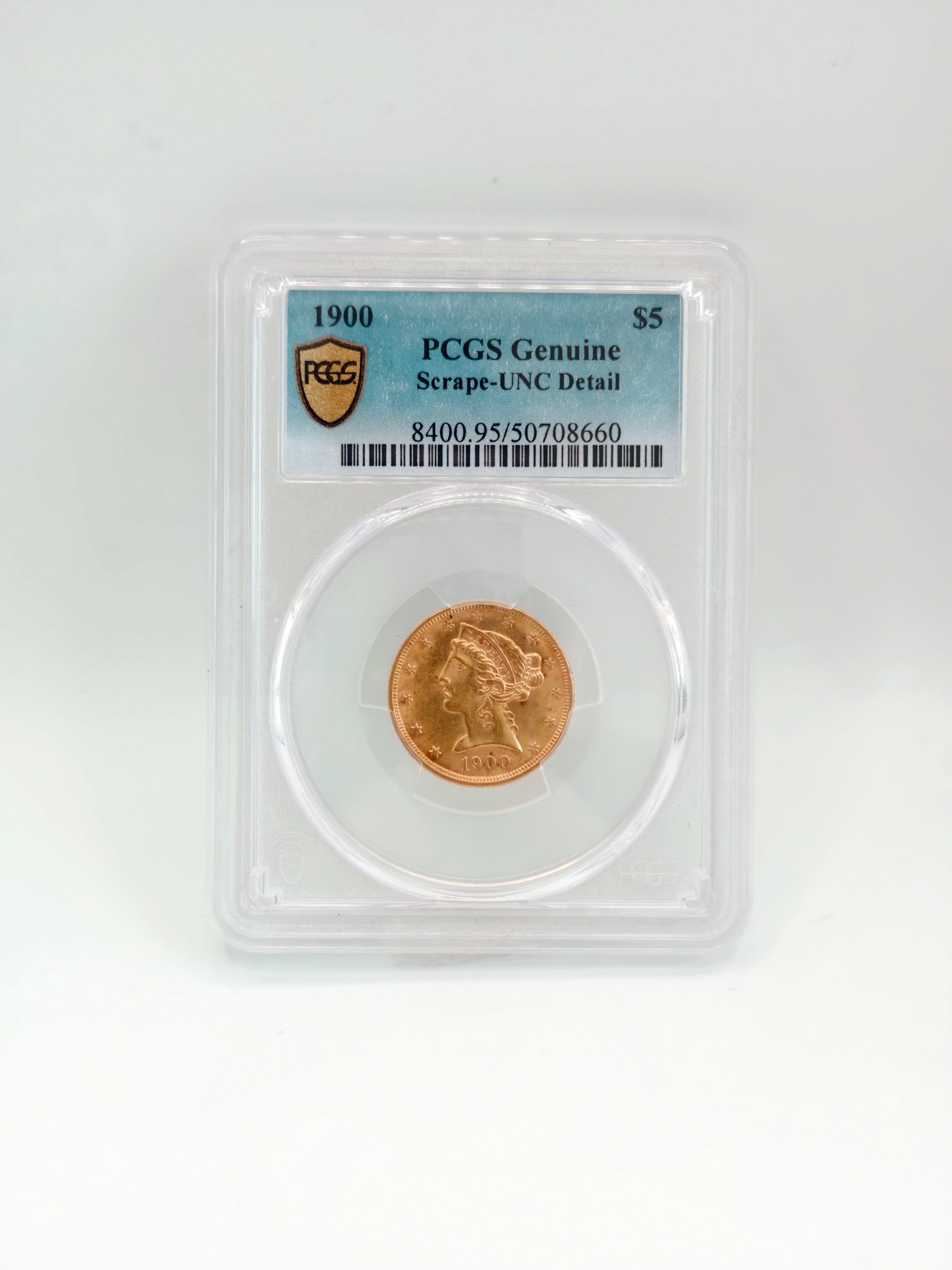 1900 - US $5 Scrape-UNC