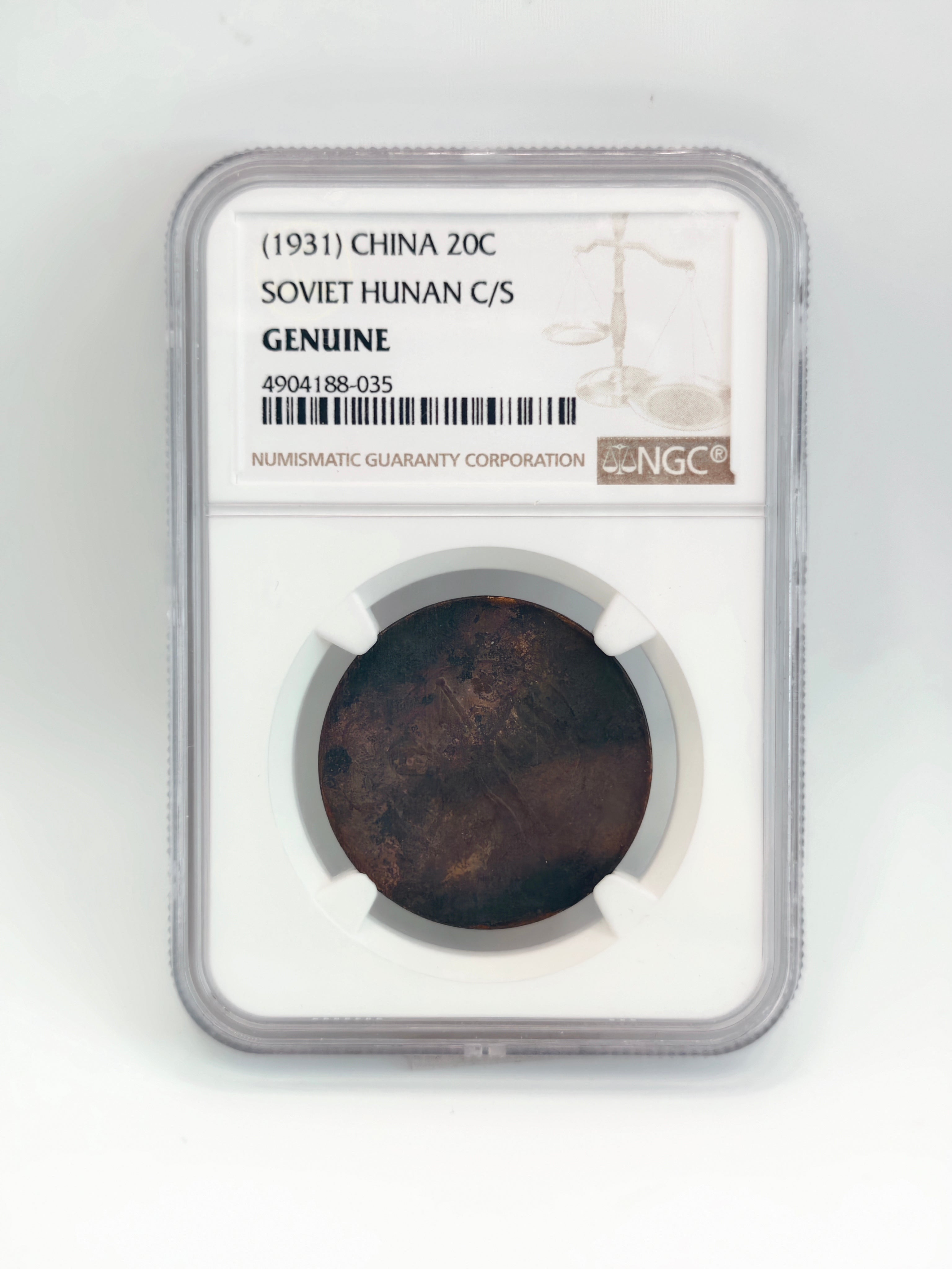 1931 - China 20c Soviet Hunan C/S Genuine